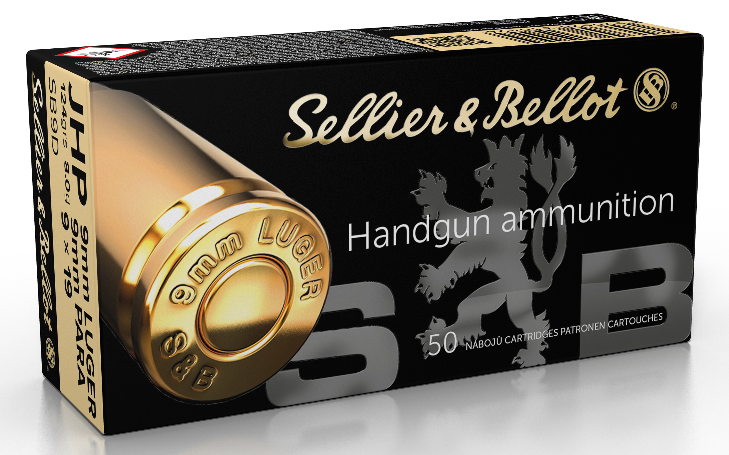 Sellier & Bellot SB9D Handgun Defense 9mm Luger 124 gr Jacketed Hollow Point (JHP) 50rd Bx