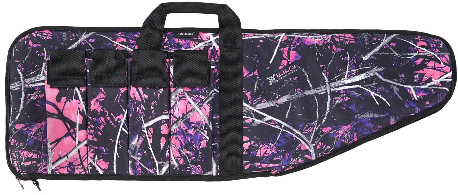 Bulldog MDG1038 Extreme Tactical Rifle Case made of Water-Resistant Nylon with Muddy Girl Camo Finish, Black Trim, Tricot Lining, 4 External Velcro Magazine Pouches & Soft Padding 38" L