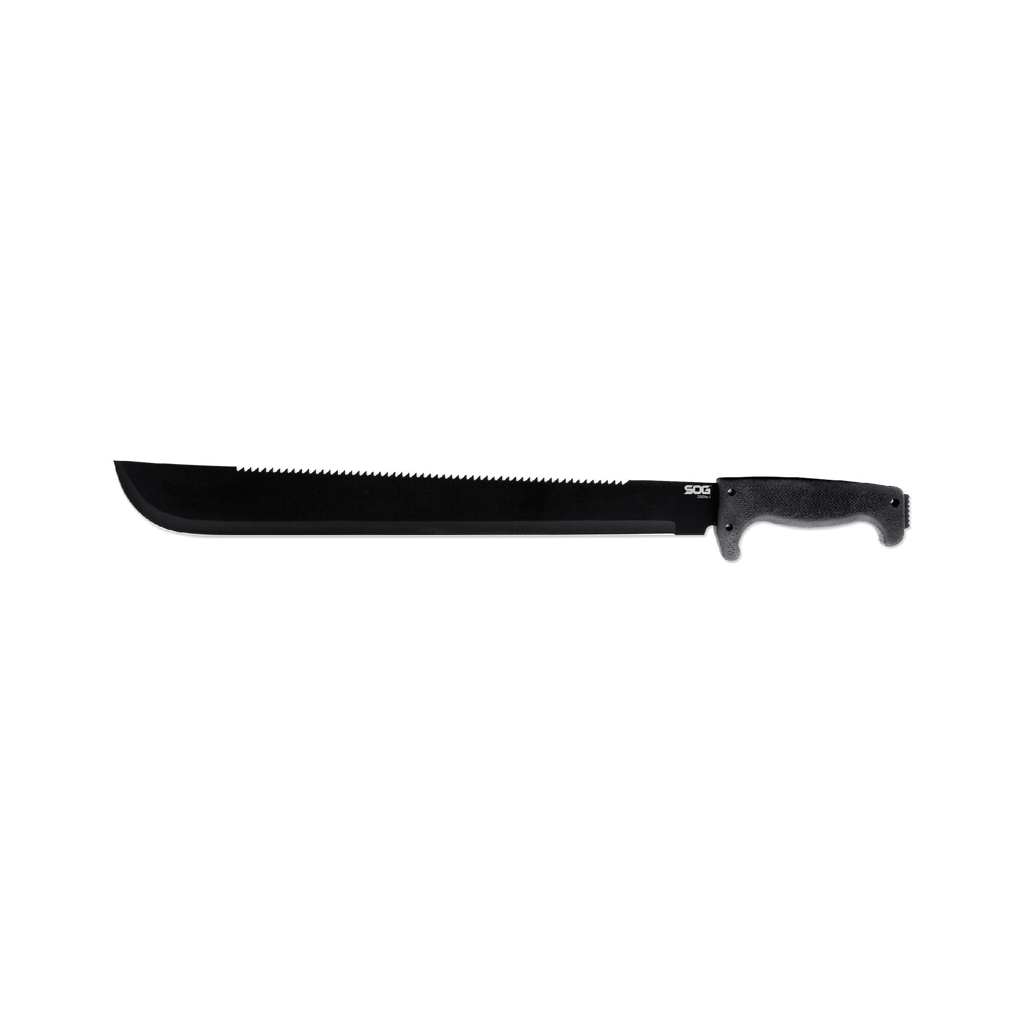 S.O.G SOGMC02N SOGfari18" Black Powder Coated 3Cr13MoV SS Blade Black Kraton Handle 24" Long Includes Sheath