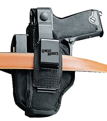Uncle Mike's 70020 Sidekick Hip Holster IWB/OWB Size 02 Black Kodra Nylon Belt Clip Fits Med/Large DA Revolver Fits 3-4" Barrel Ambidextrous