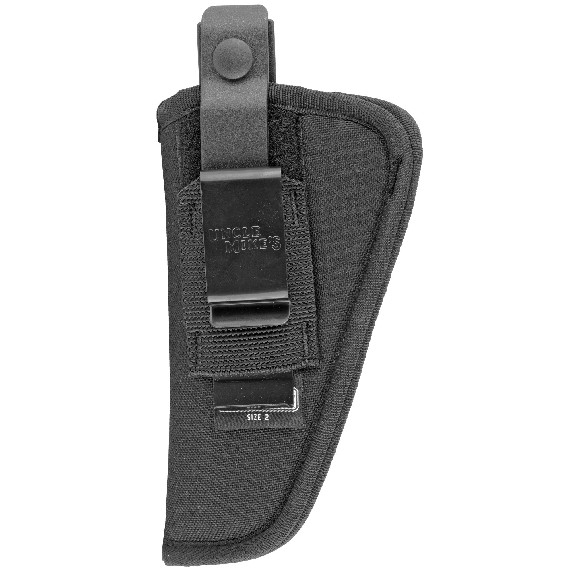 Uncle Mike's 70020 Sidekick Hip Holster IWB/OWB Size 02 Black Kodra Nylon Belt Clip Fits Med/Large DA Revolver Fits 3-4" Barrel Ambidextrous