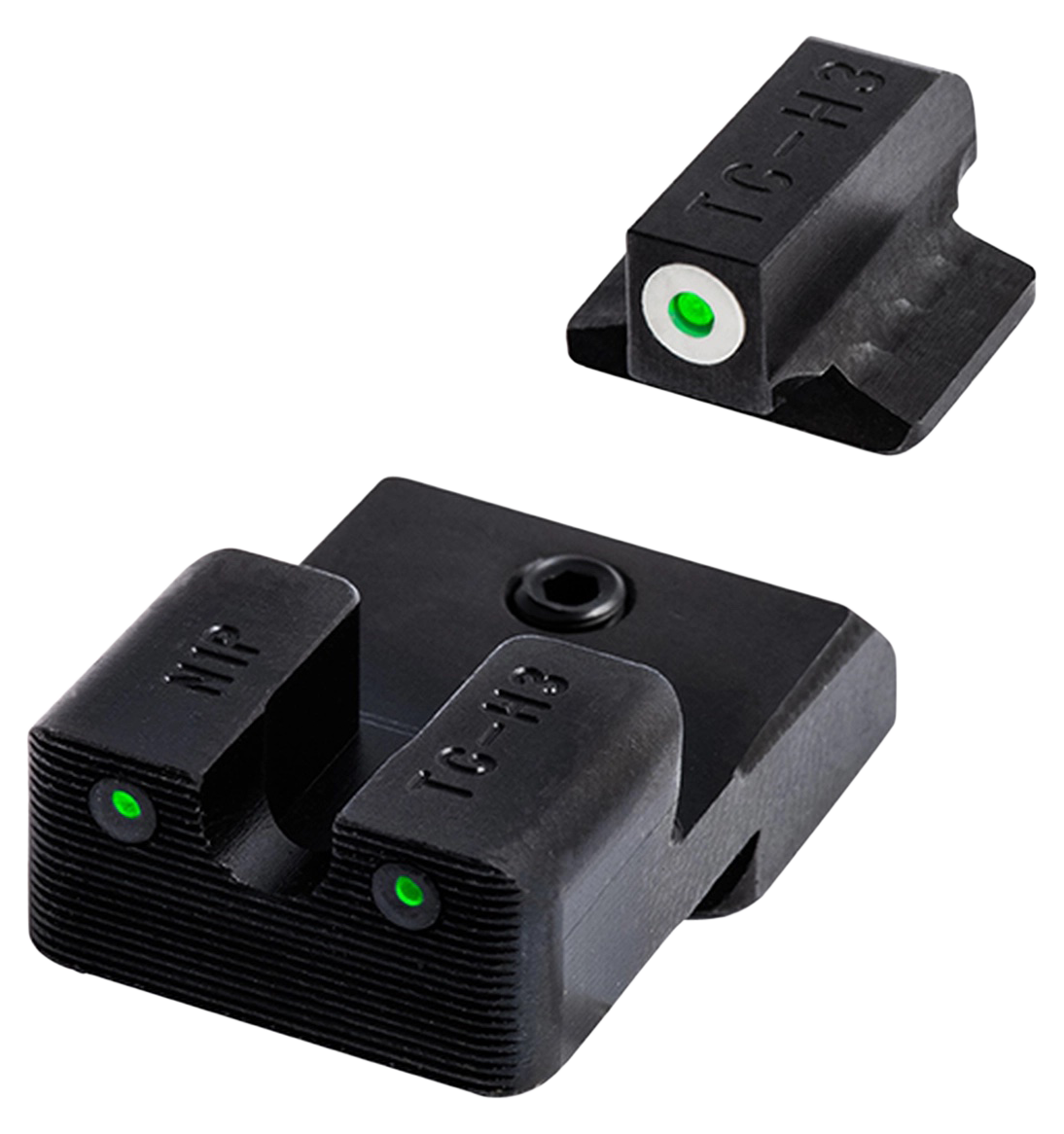 TruGlo TGTG231G3MW Tritium ProBlack | Green Tritium White Outline Front Sight Green Tritium Rear Sight
