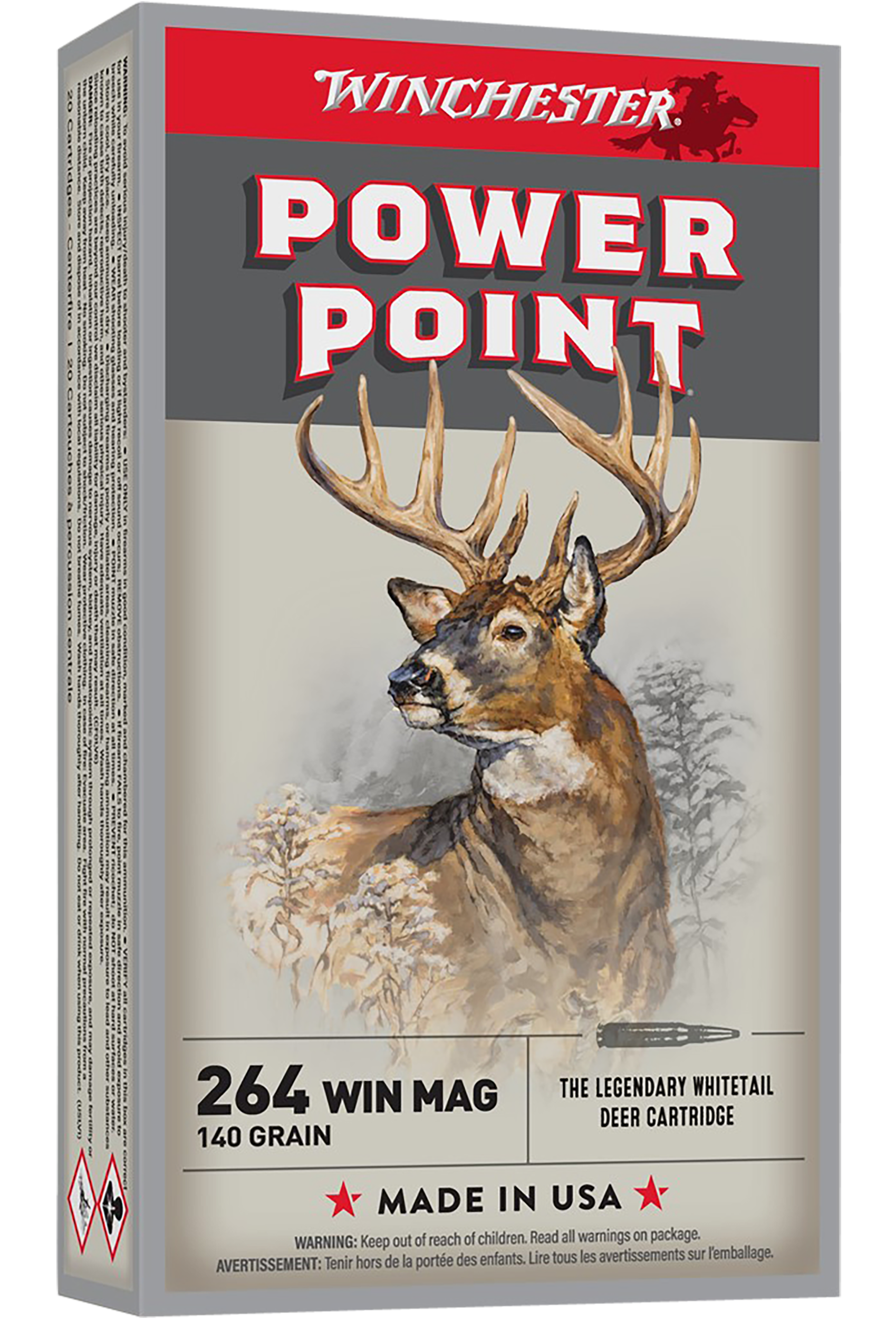 Winchester Ammo X2642 Super X264 Win Mag 140 gr 3030 fps Power-Point (PP) 20 Bx/10 Cs