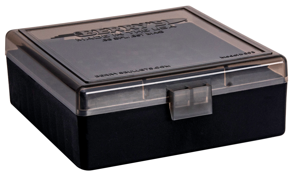 Berrys 75321 003 Ammo Box 38 Special,357 Mag 100rd Smoke Lid w/Black Bottom