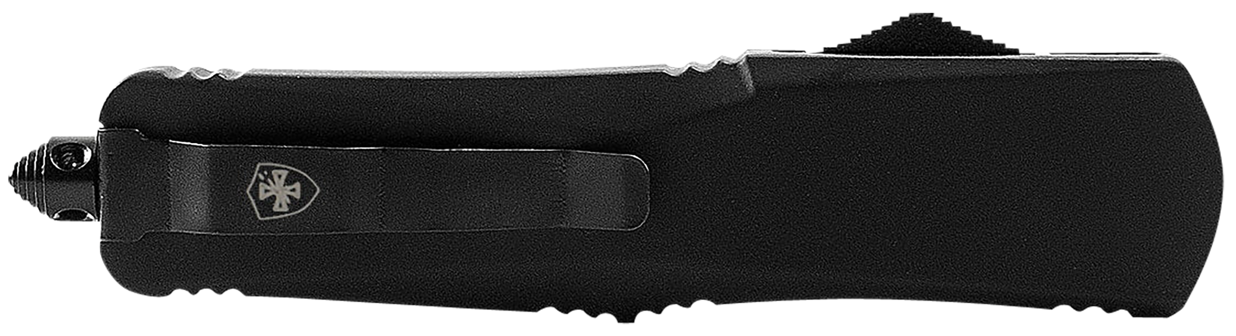 Templar Knife LBR231 Black Rubber Gen II Large 3.50" OTF Tanto Plain Black Oxide Stonewashed Black 440C SS Blade/5.25" Black Rubber/Aluminum Handle Features Glass Breaker Includes Pocket Clip/Sheath