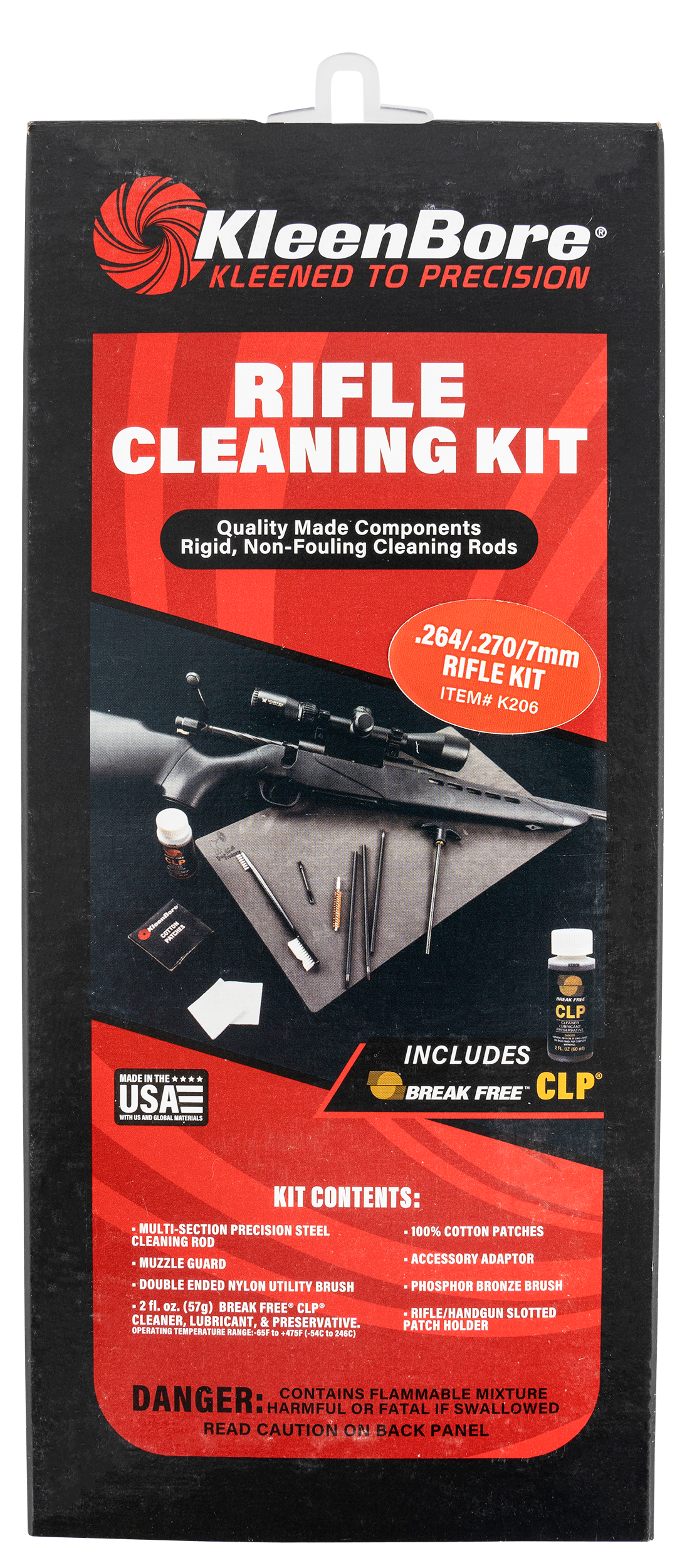 KleenBore K206 Rifle Classic Cleaning Kit 7mm/264/270 Cal