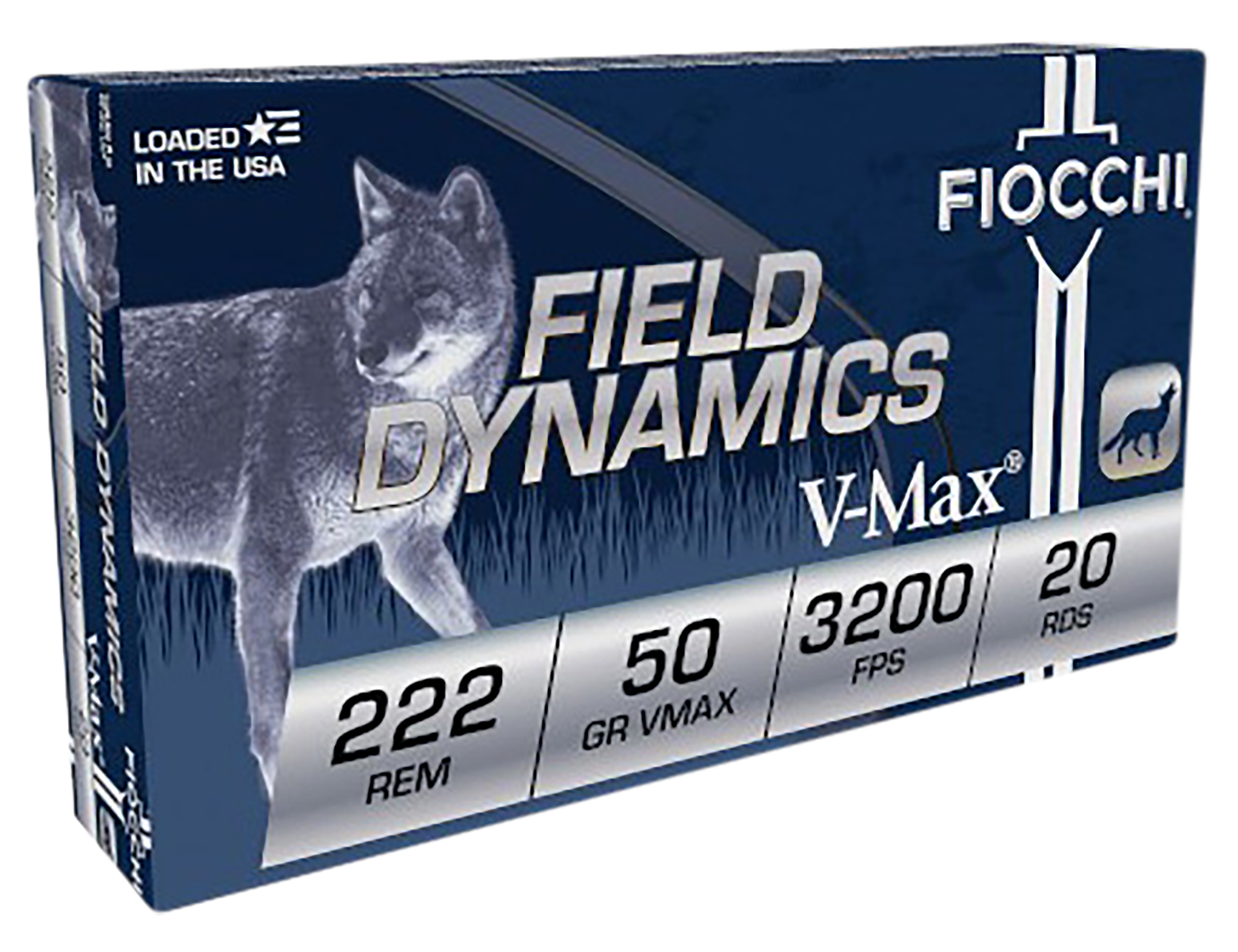 Fiocchi 222HVA Field Dynamics V-Max 222 Rem 50 gr Hornady V-Max (VMX) 20 Per Box/ 10 Cs