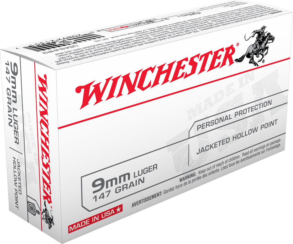 Winchester Ammo USA9JHP USA Defense 9mm Luger 115 gr Jacketed Hollow Point (JHP) 50rd Bx