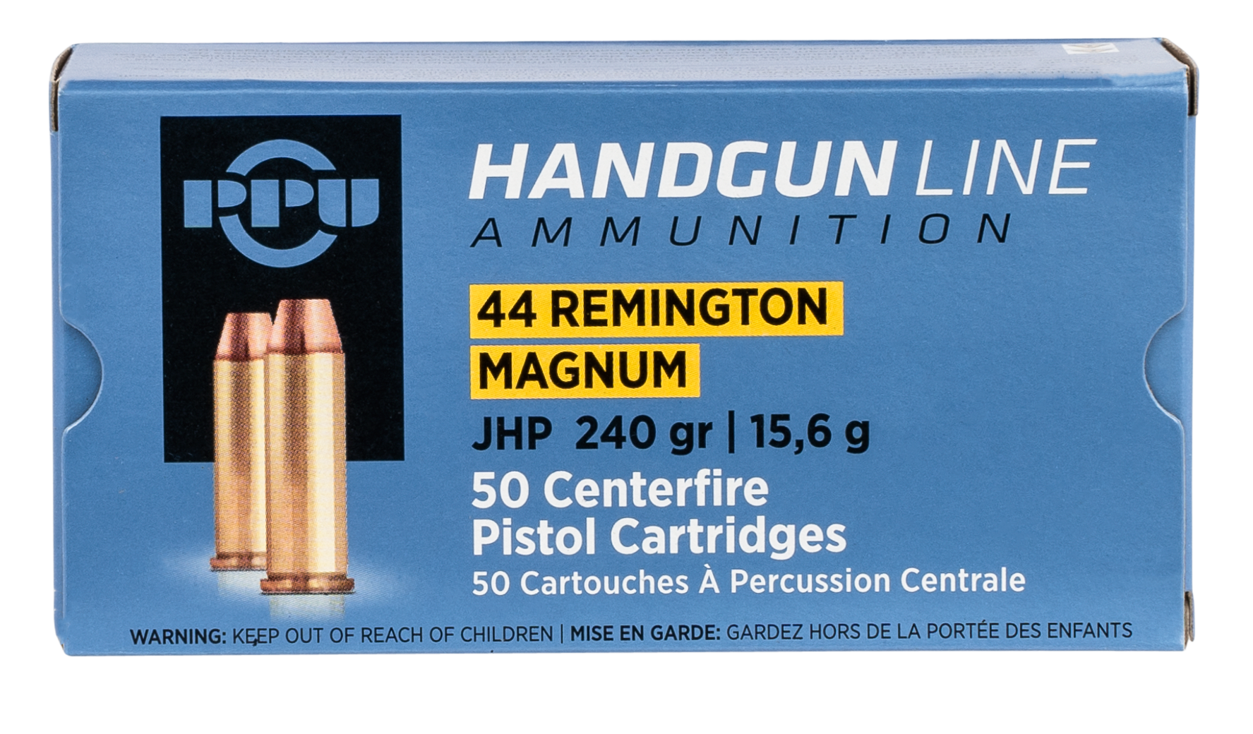 Prvi Partizan Ammunition 44 Remington Magnum 240 Grain Jacketed Hollow Point Box of 50