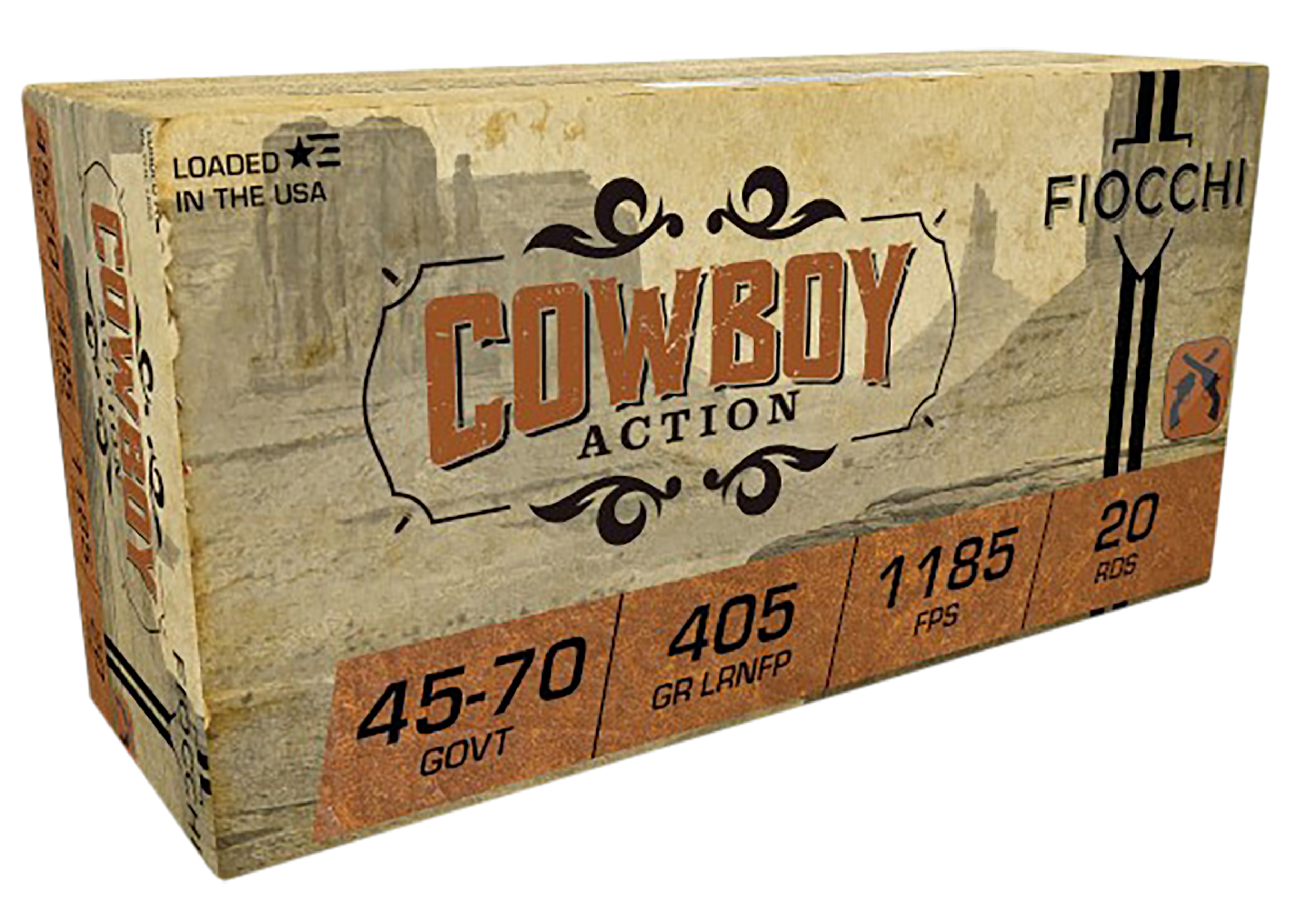 Fiocchi 4570A Cowboy Action Target 45-70 Gov 405 gr Lead Round Nose Flat Point (LRNFP) 20 Per Box/ 10 Cs