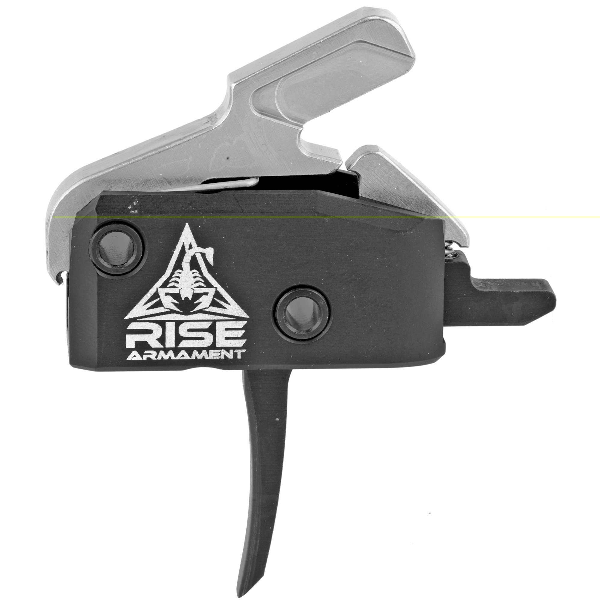 Rise Armament RA434SLVRAWP RA-434 High Performance Single-Stage Flat Trigger with 3.50 lbs Draw Weight & Black/Silver Finish for AR-Platform