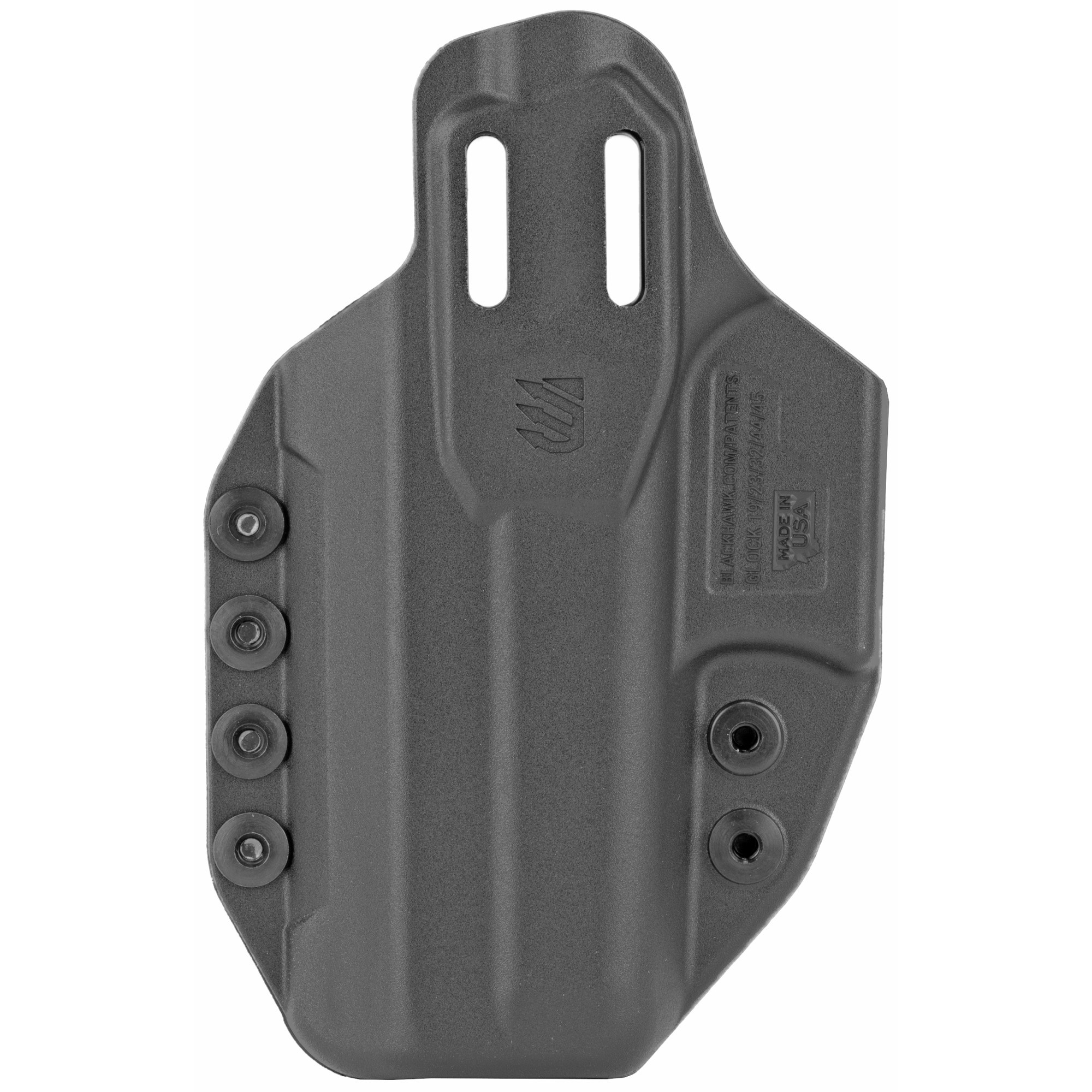 Blackhawk 416002BK StacheIWB Size 02 Black Polymer Belt Clip Compatible w/Glock 19/23/32/48 Ambidextrous