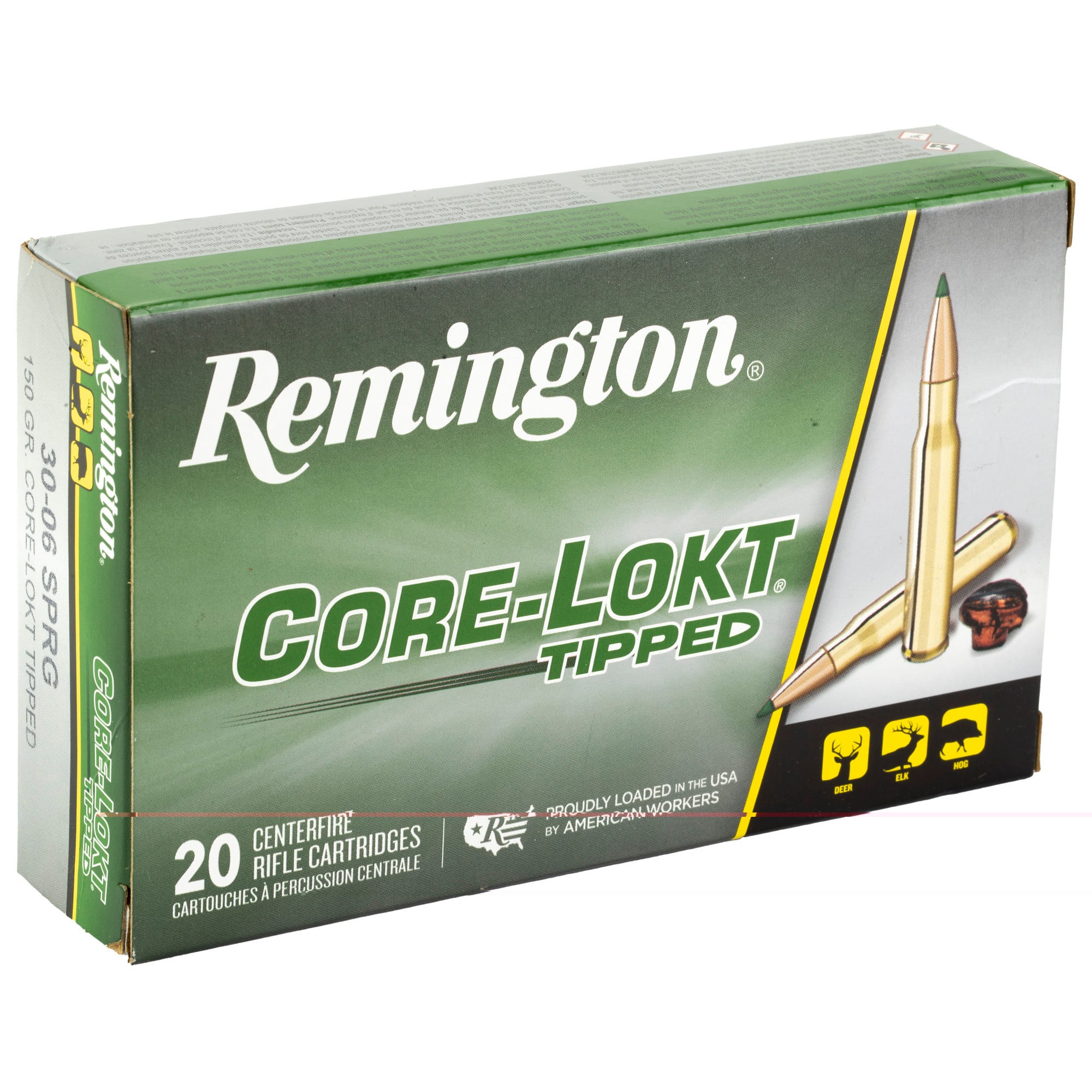 Remington Core-Lokt Tipped Ammunition 30-06 Springfield 150 Grain Polymer Tip 20RD