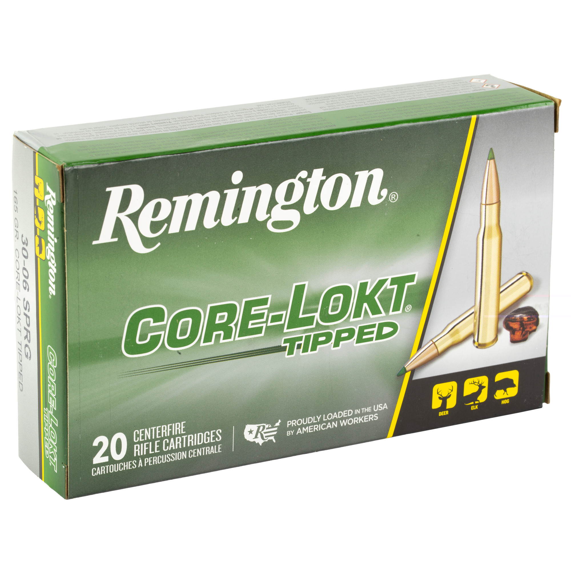 Remington Core-Lokt Tipped Ammunition 30-06 Springfield 150 Grain Polymer Tip 20RD