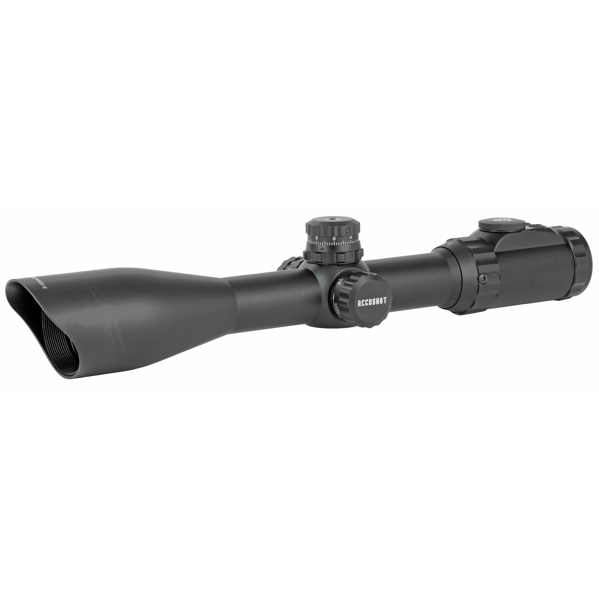 UTG 3-12x44 AccuShot 30mm Rifle Scope Black, Illuminated Mil-Dot, Side Focus, Rings Included
