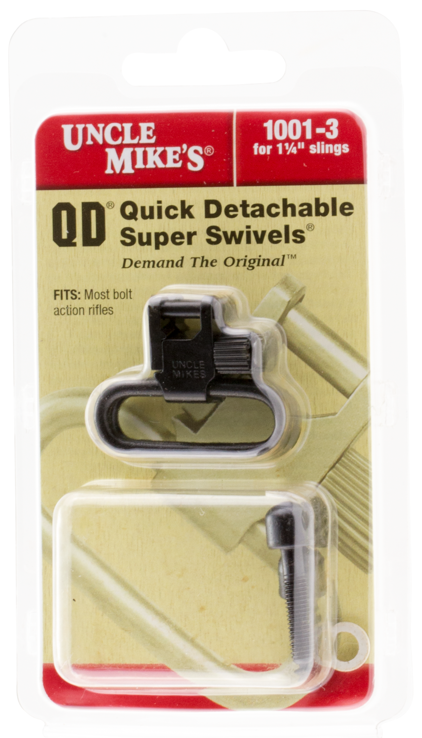 Uncle Mike's MO10013 Super Swivelmade of Steel with Blued Finish, 1.25" Loop Size & Quick Detach 115 Style for Rifles or Shotguns