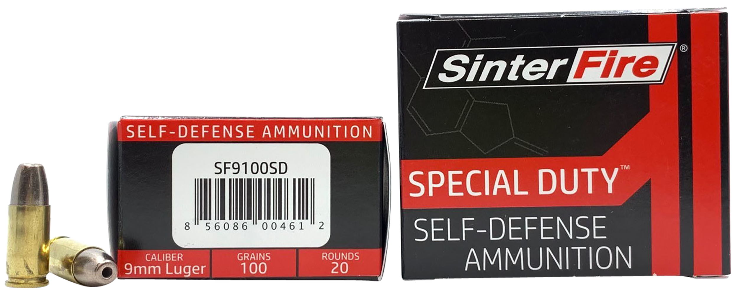 SinterFire Special Duty Ammunition 9mm Luger 100 Grain Frangible Hollow Point Lead Free 20RD