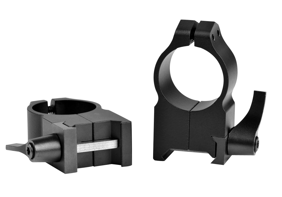 Warne 203LM Maxima Vertical Ring Set Quick Detach For Rifle Maxima/Weaver/Picatinny Extra High 1" Tube Matte Black Steel