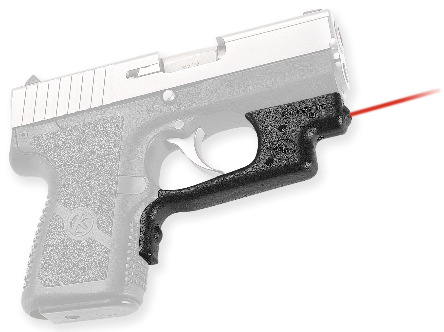Crimson Trace LG437 Laserguard5mW Red Laser with 633nM Wavelength & 50 ft Range Black Finish for 9mm Luger & 40 S&W Kahr CW, PW