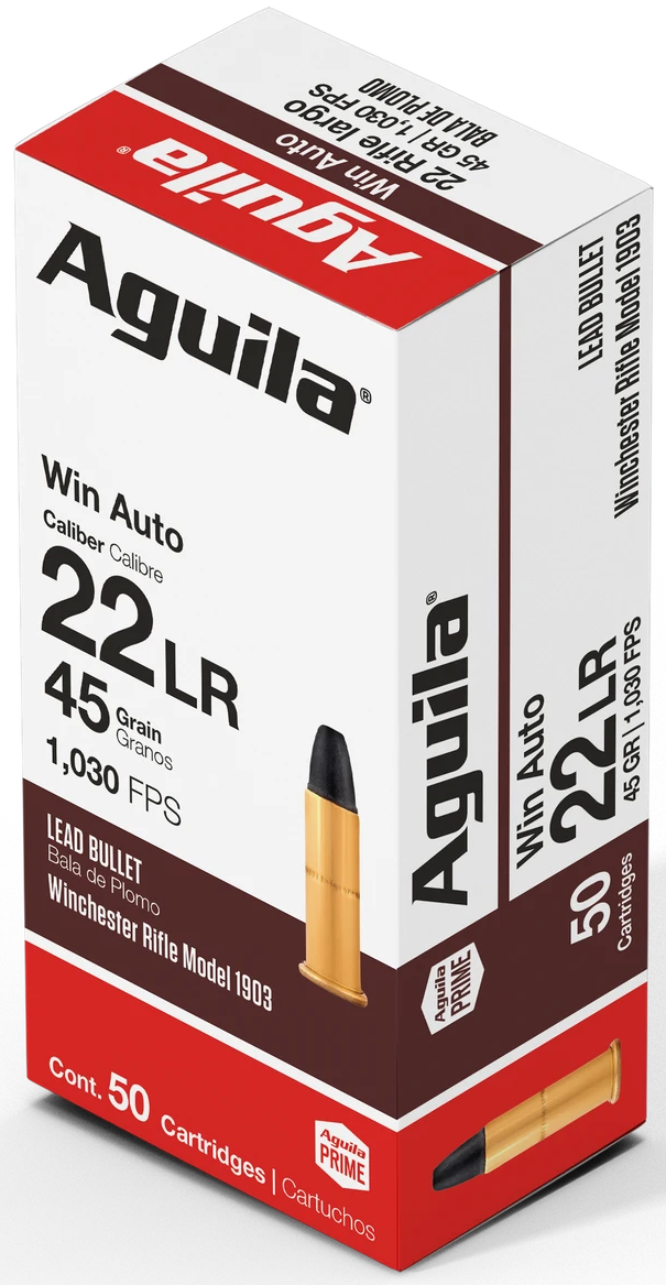 Aguila Ammunition 22 Winchester Auto 45 Grain Lead Round Nose