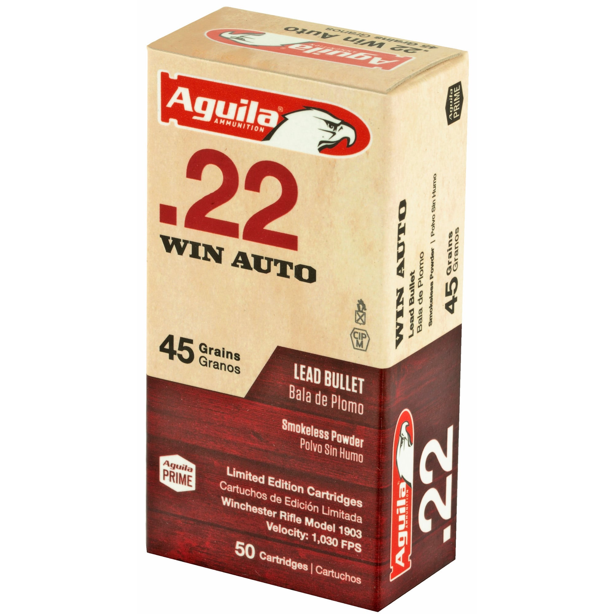 Aguila Ammunition 22 Winchester Auto 45 Grain Lead Round Nose
