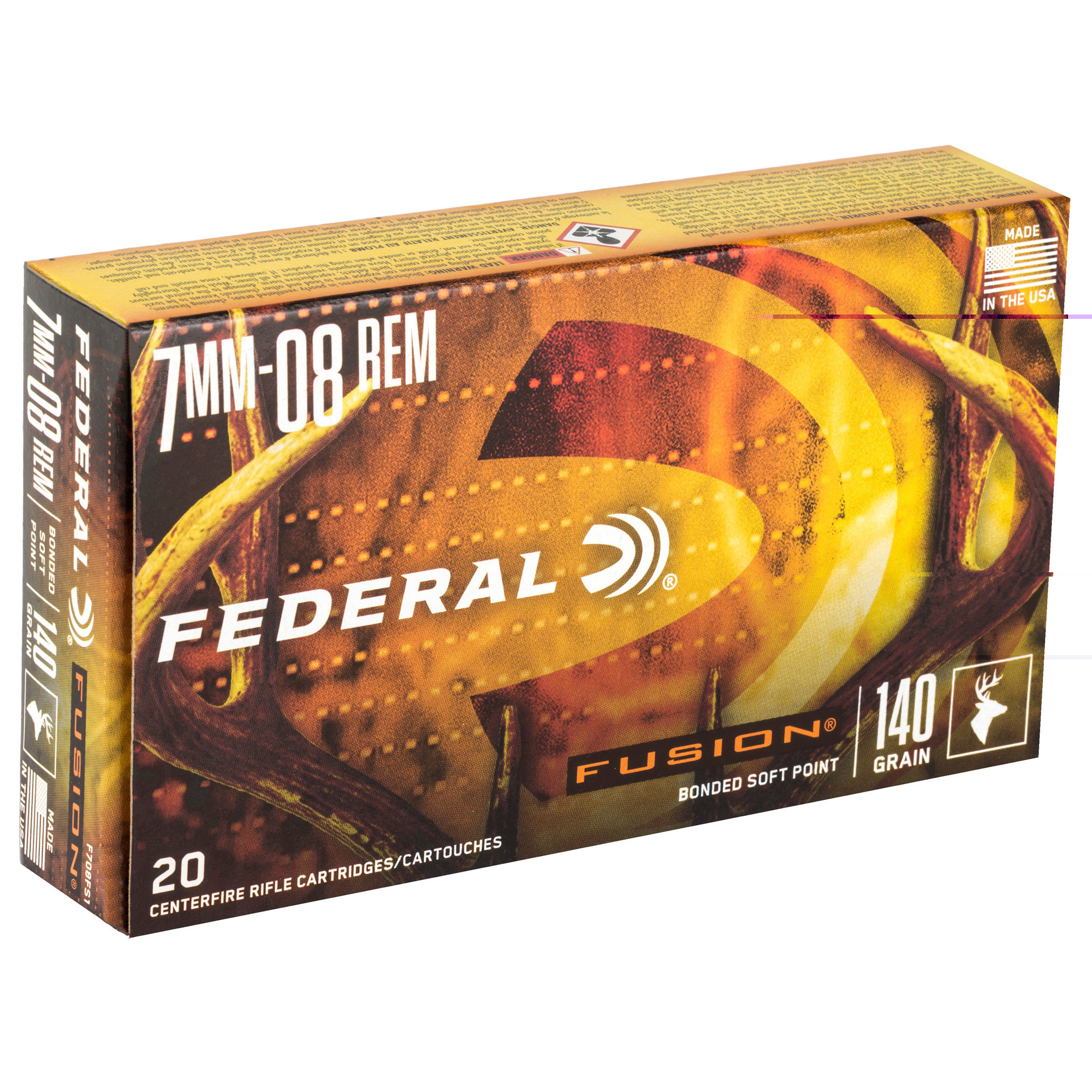 Federal Fusion Ammunition 7mm-08 Remington 140 Grain Bonded Spitzer Boat Tail 20RD