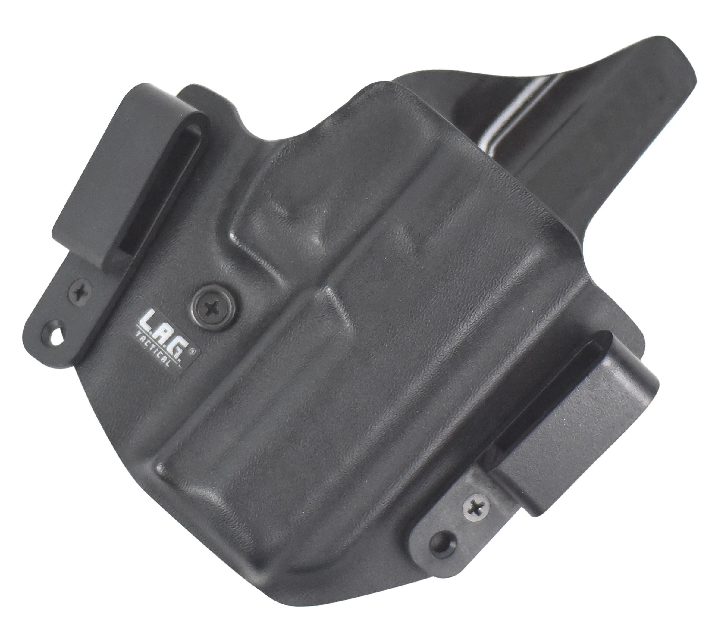 LAG Tactical 1044 DefenderIWB/OWB Black Kydex Belt Loop Fits Glock 42 Right Hand