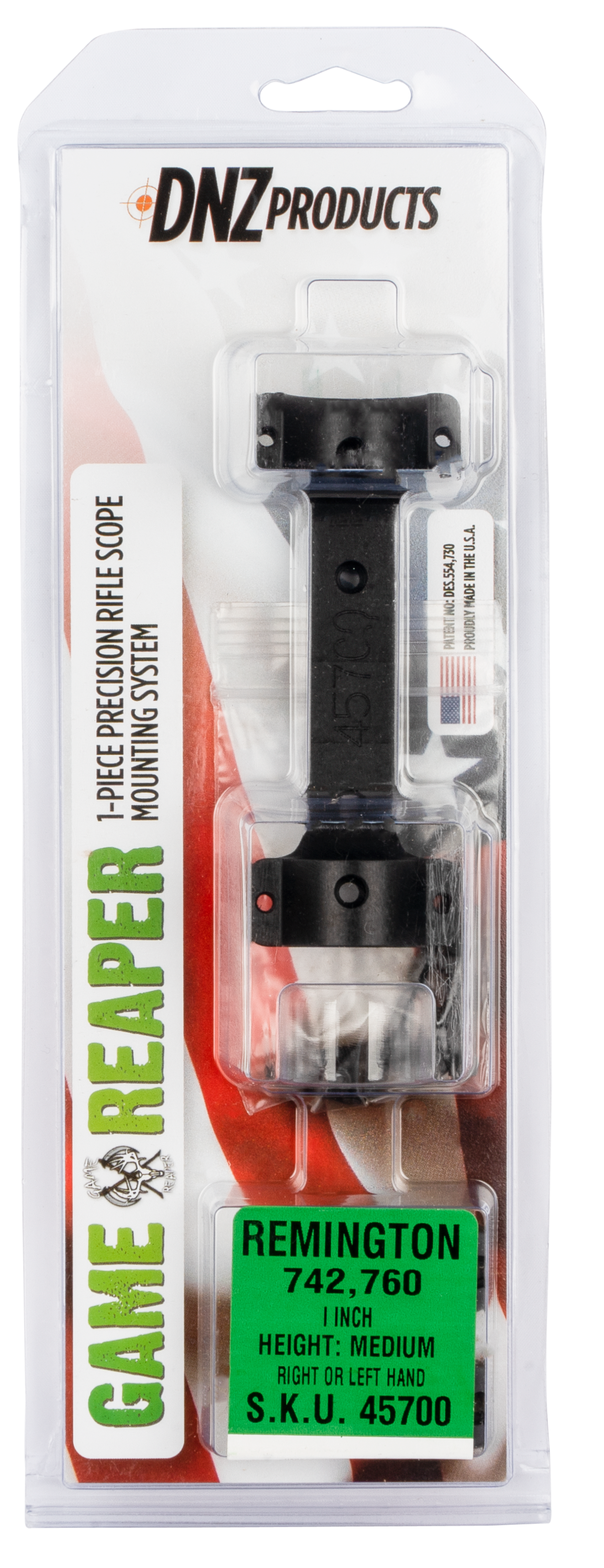 DNZ Game Reaper 1" Scopemount Black, Medium, Remington 742