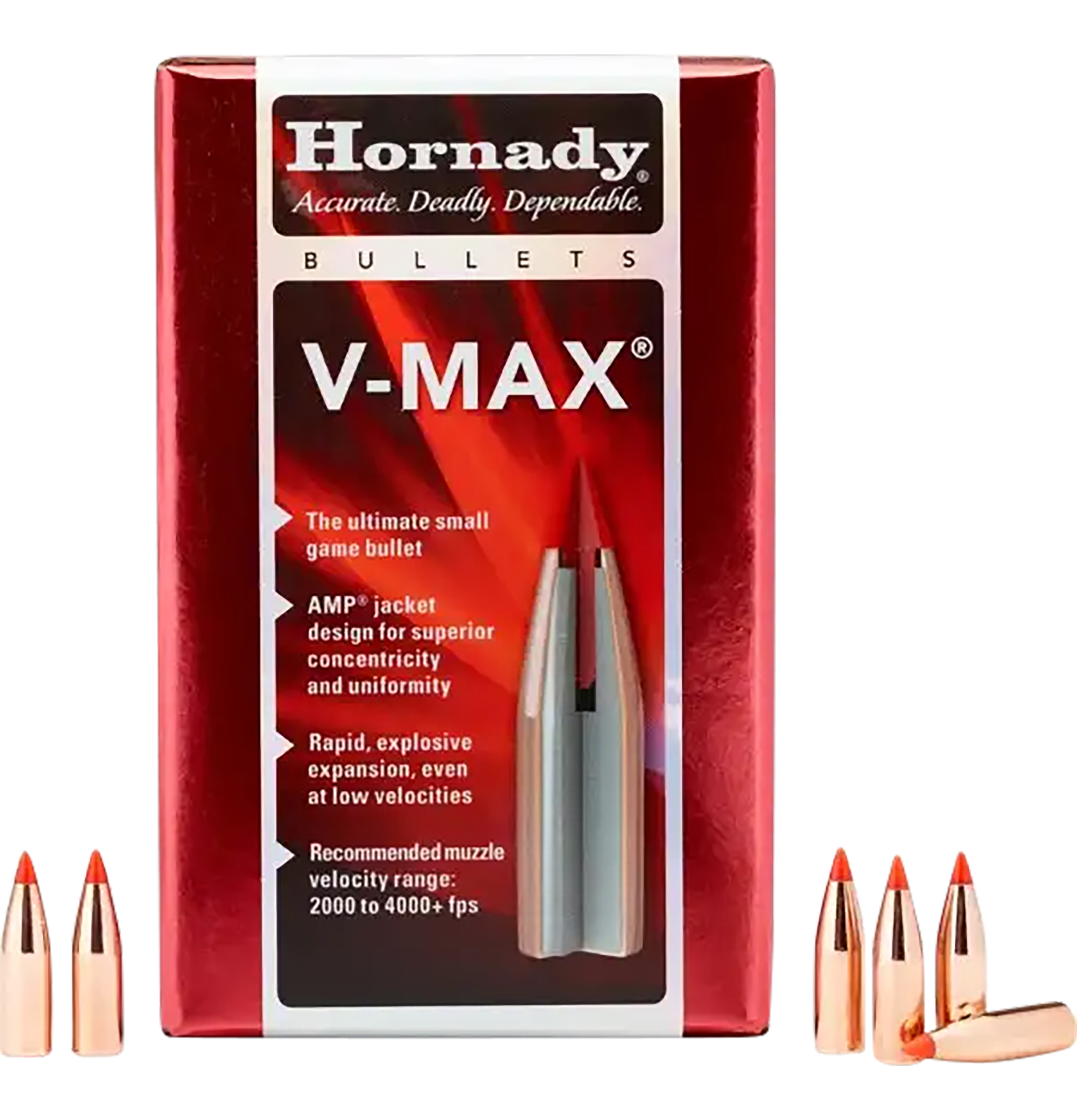 Hornady V-MAX Bullets 22 Caliber (224 Diameter) 50 Grain Boat Tail