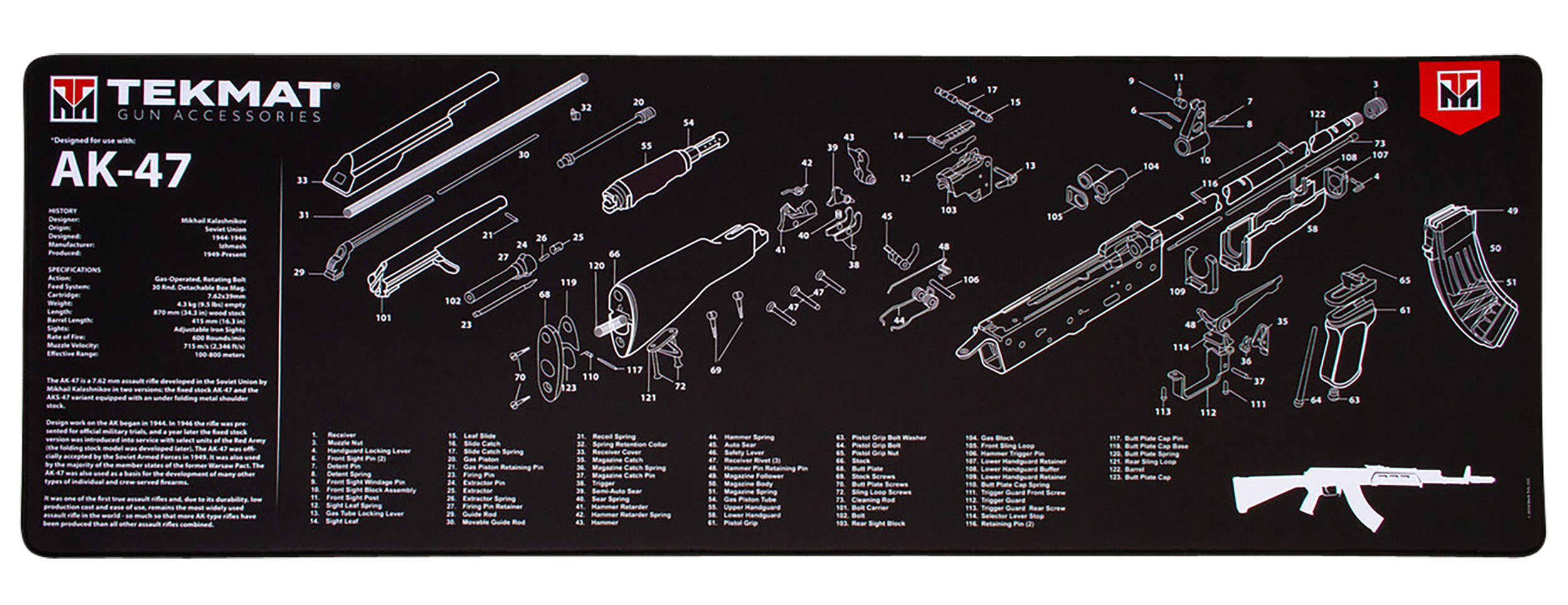 TekMat TEKR36AK47 AK-47 Ultra 44 Cleaning Mat