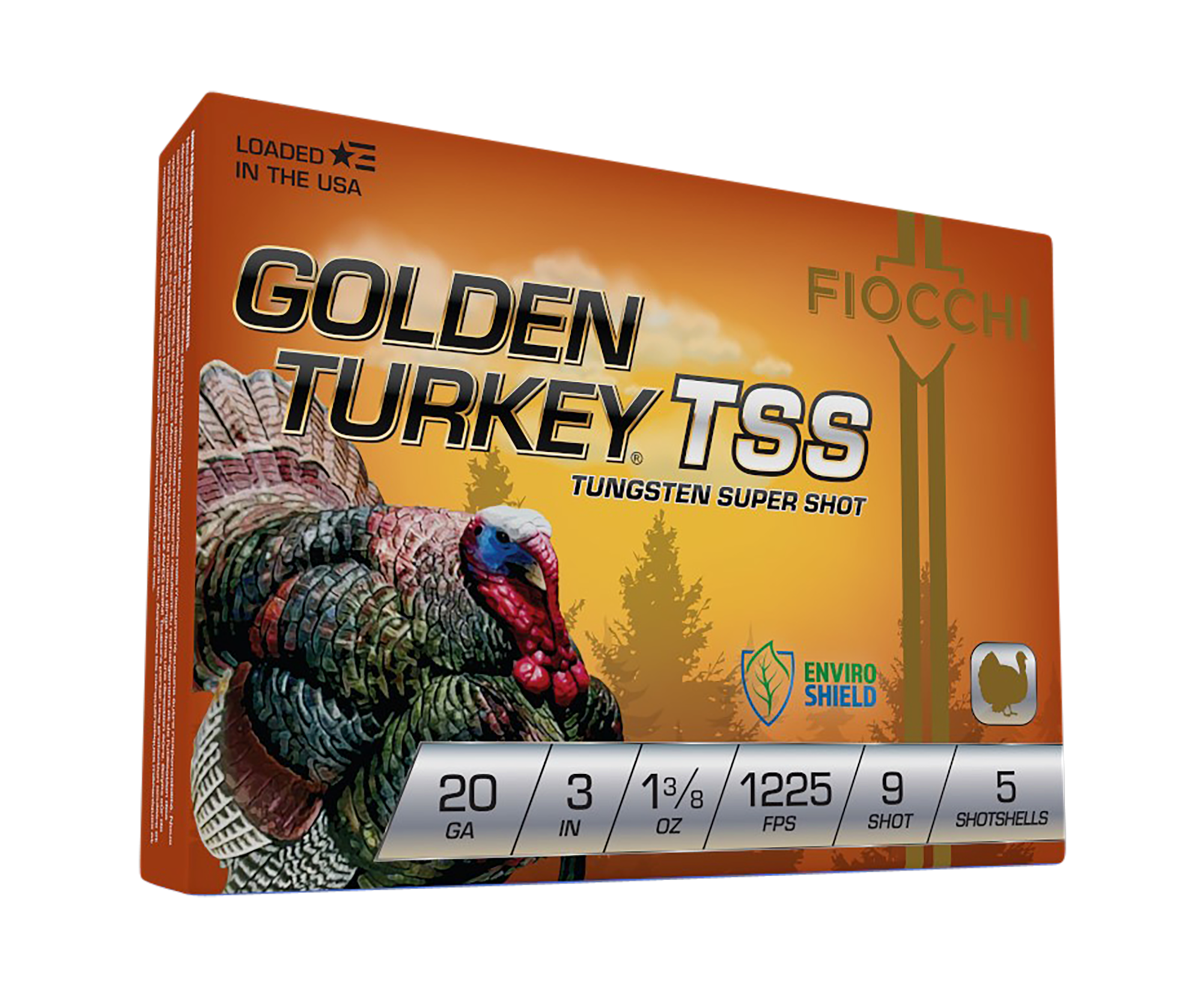 Fiocchi 203TSS9 Golden Turkey TSS 20 Gauge 3" 1 3/8 oz 9 Shot 5 Per Box/ 10 Cs