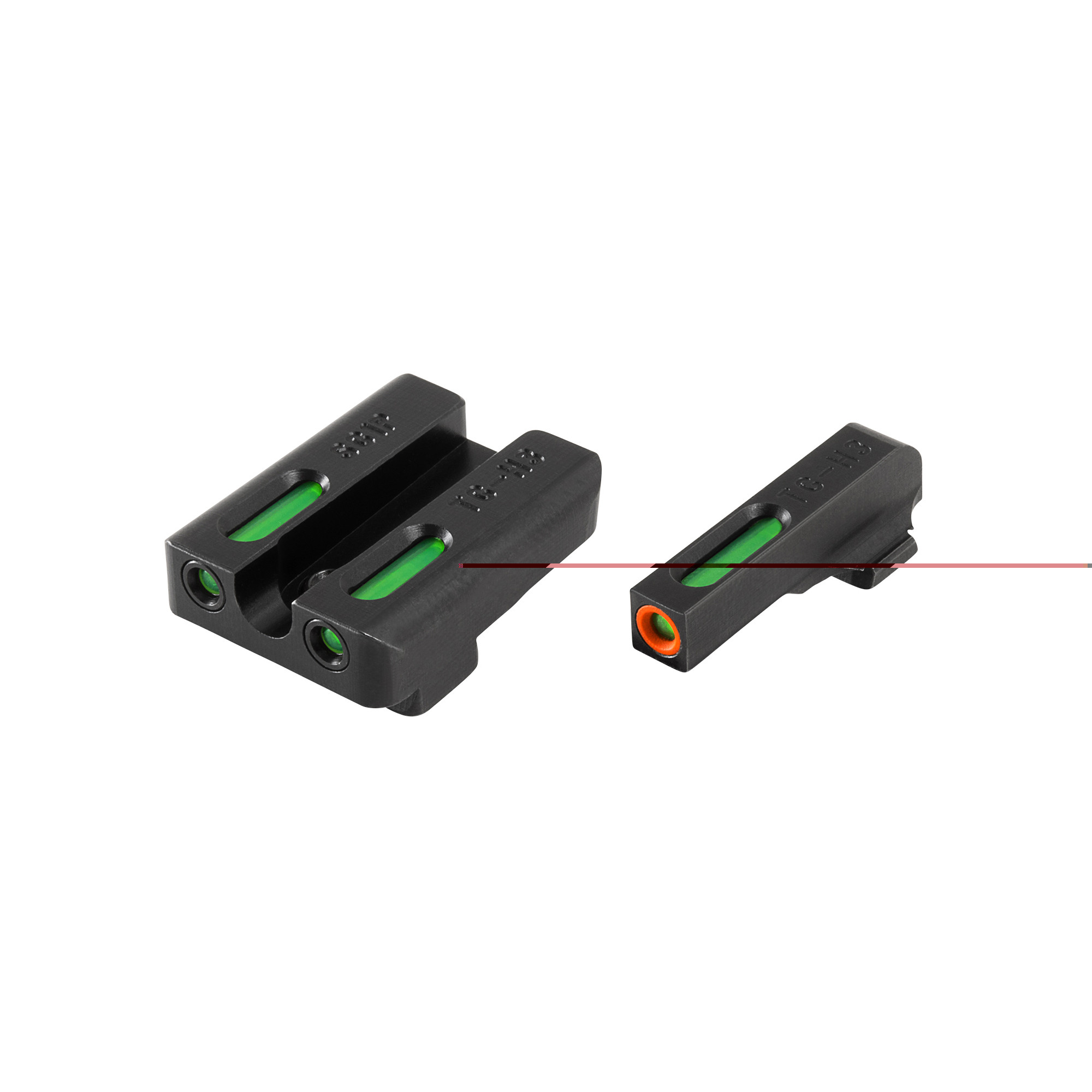 TRUGLO TFX Pro Sight Set Sig Sauer #8/#8 Tritium / Fiber Optic Green with Orange Front Dot Outline