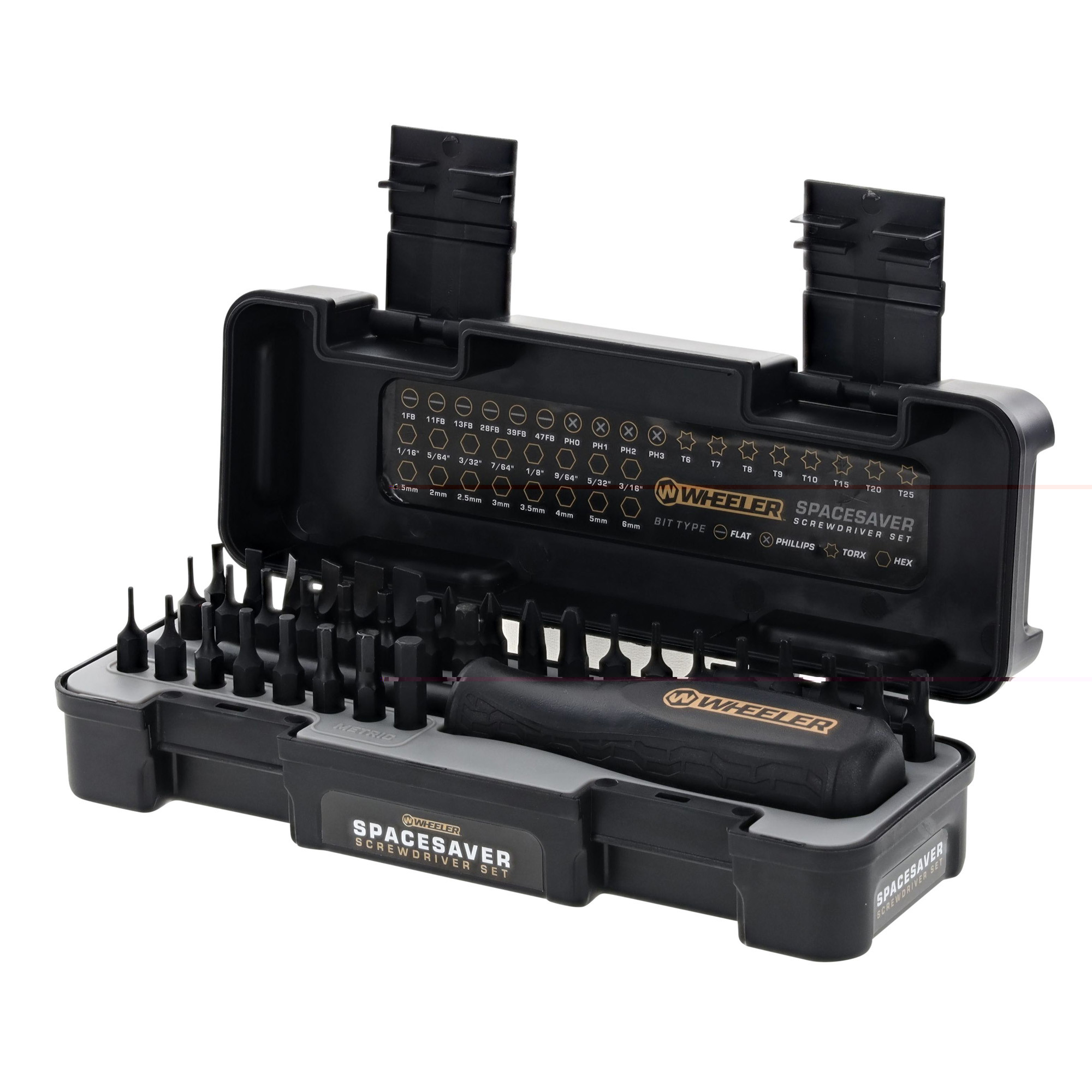 Wheeler 4001005 SpaceSaver Screwdriver Set Black 36 Pieces