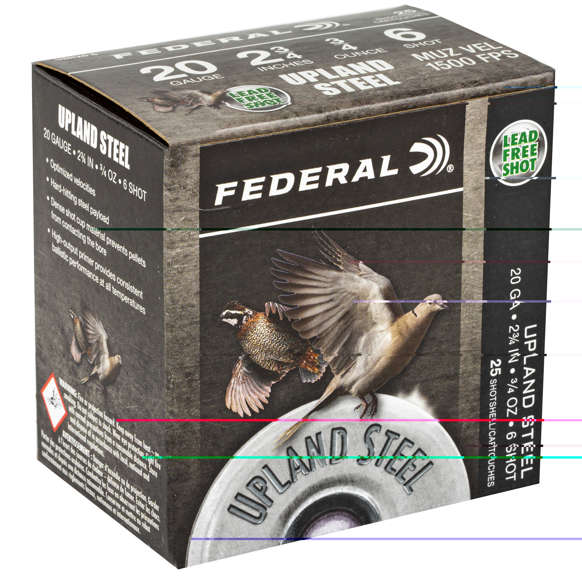 Federal USH206 Upland Field & Range 20 Gauge 2.75" 3/4 oz 1500 fps 6 Shot 25ea