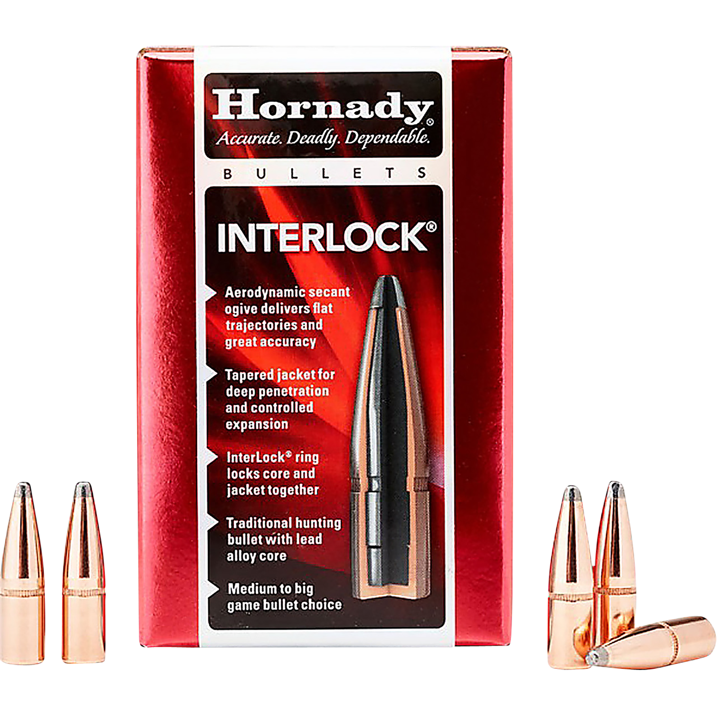 Hornady InterLock Bullets 270 Caliber (277 Diameter) 150 Grain Spire Point Box of 100