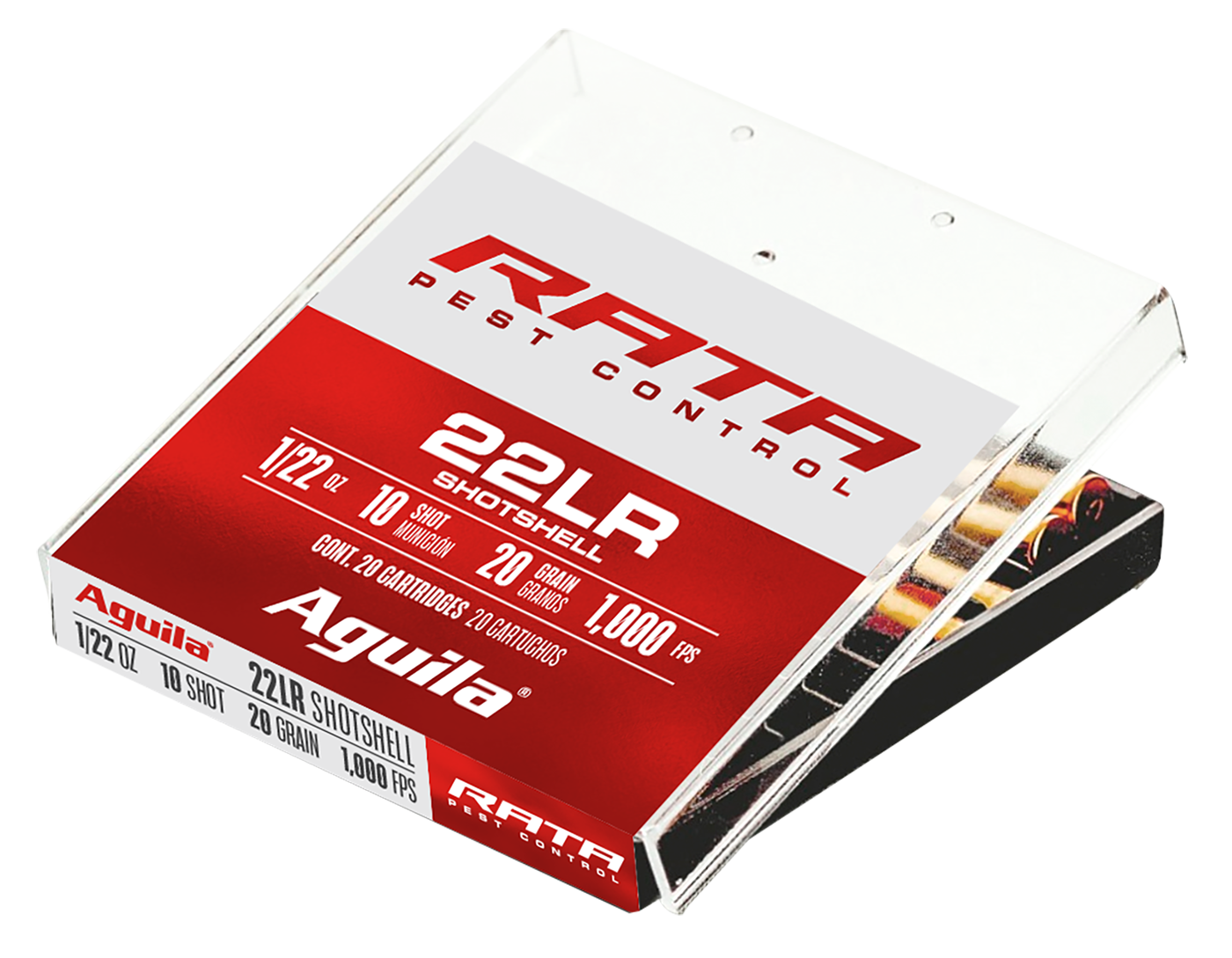 Aguila 1B222600 Rata Pest Control 22 LR 20 gr Standard Velocity Solid Point 20 Per Box/ 50 Cs