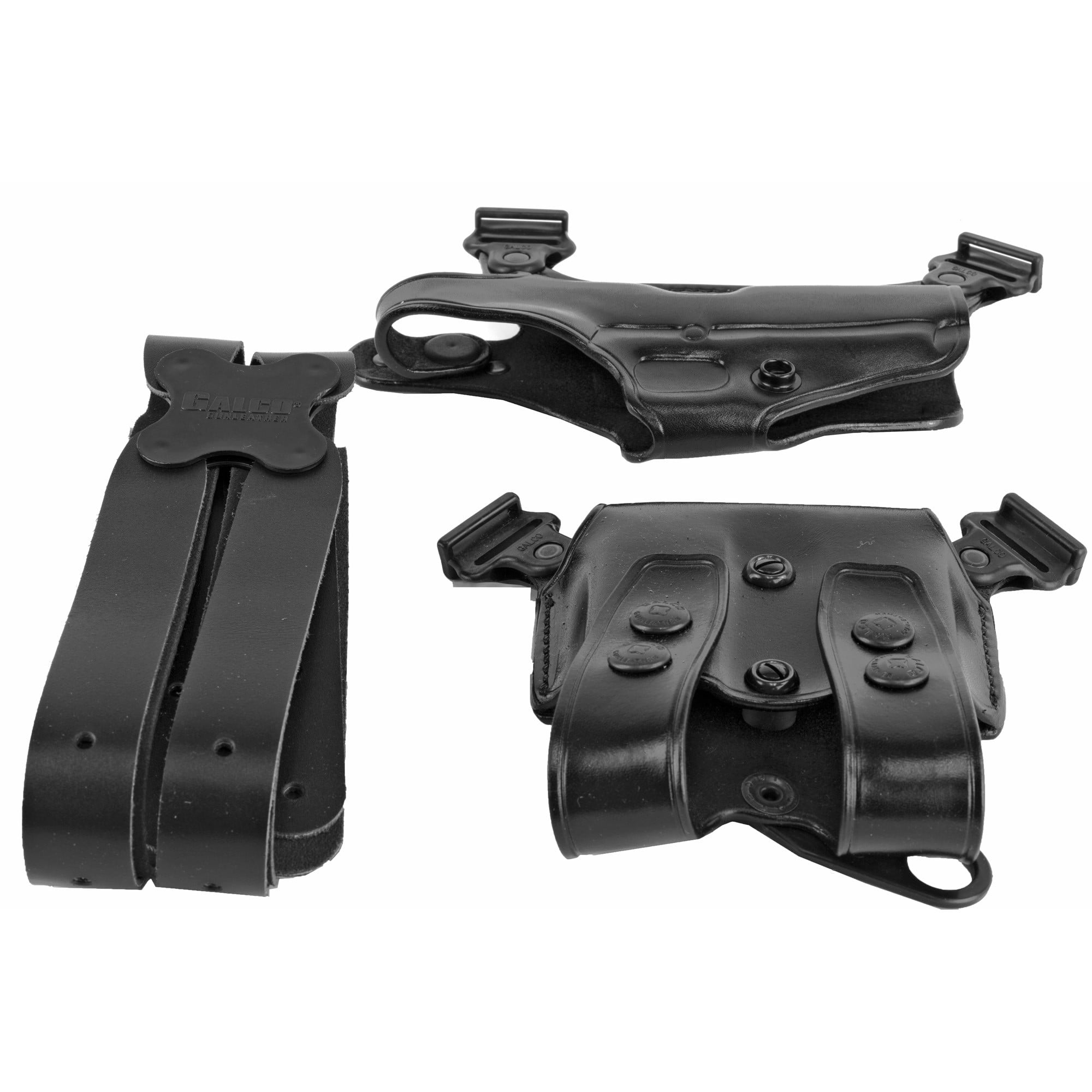 Galco MC212B Miami Classic Shoulder System Size Fits Chest Up To 56" Black Leather Fits 1911 Fits 3.50" Barrel Right Hand