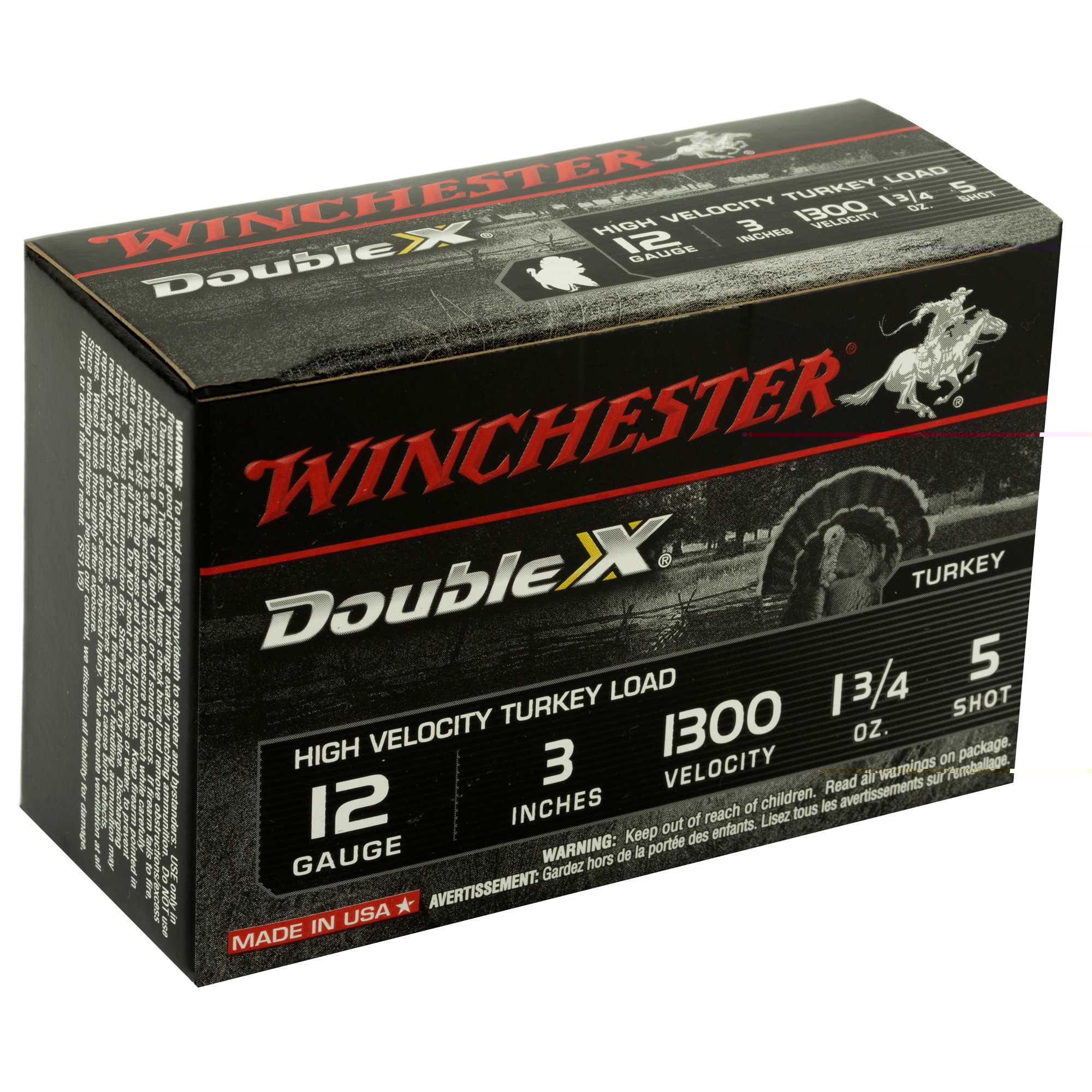 Winchester Double X Turkey Ammunition 12 Gauge 3" 1-3/4 oz #5 Copper Plated Shot Box of 10