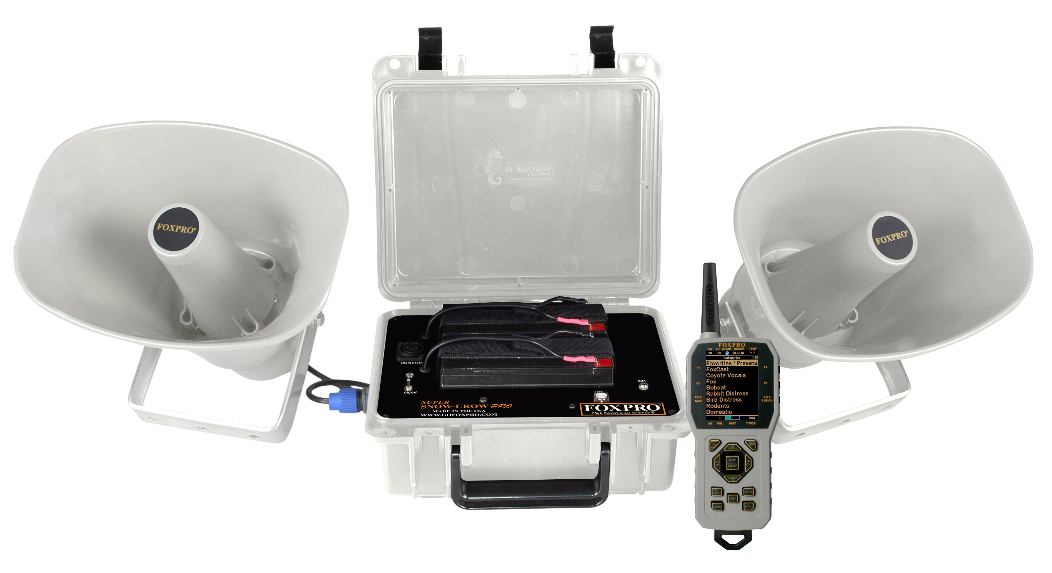 Foxpro SSCPW Super Snow-Crow ProAttracts Crow/Predator/Snow Goose Features TX1000 Transmitter White ABS Polymer