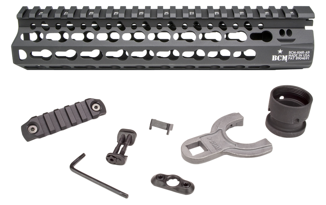 BCM KMRA10556BK KMR Alpha Handguard 10" Keymod Style Made of Aluminum with Black Anodized Finish for AR-15
