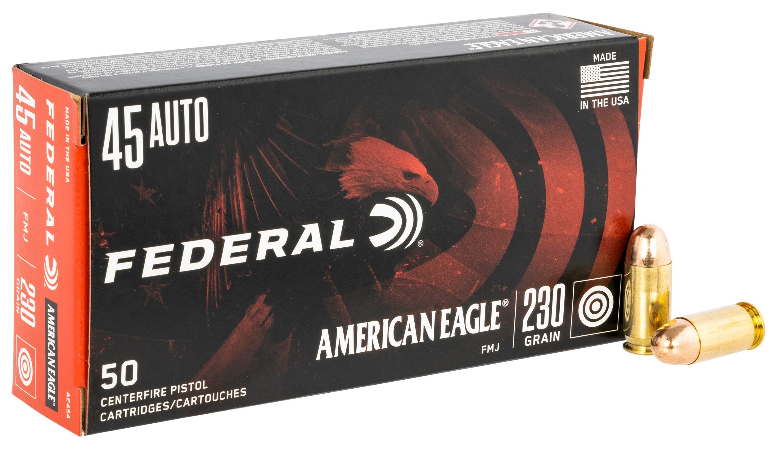 Federal AE45A American Eagle45 ACP 230 gr FMJ50 Per Box/20 Cs