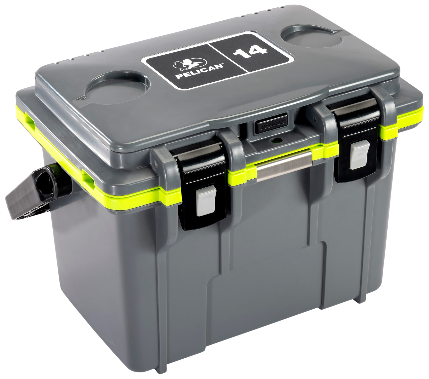 Pelican , Pelican 14q-1-dkgryegrn  14qt Elite Cooler Gry/grn