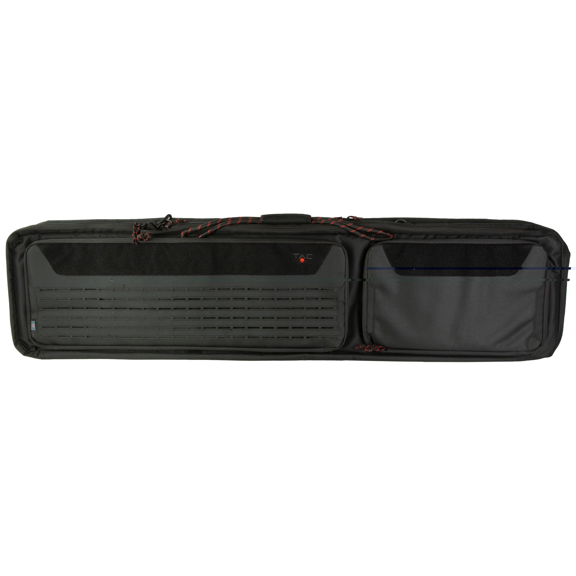 Tac Six 10832 Unit Tactical Case made of Black 600D Polyester with Lockable Zippers, Flexible Design, Rope Handles, MOLLE System, Storage Pockets & Holds up to 2 Rifles 46" L x 13" W x 4" H Interior Dimensions