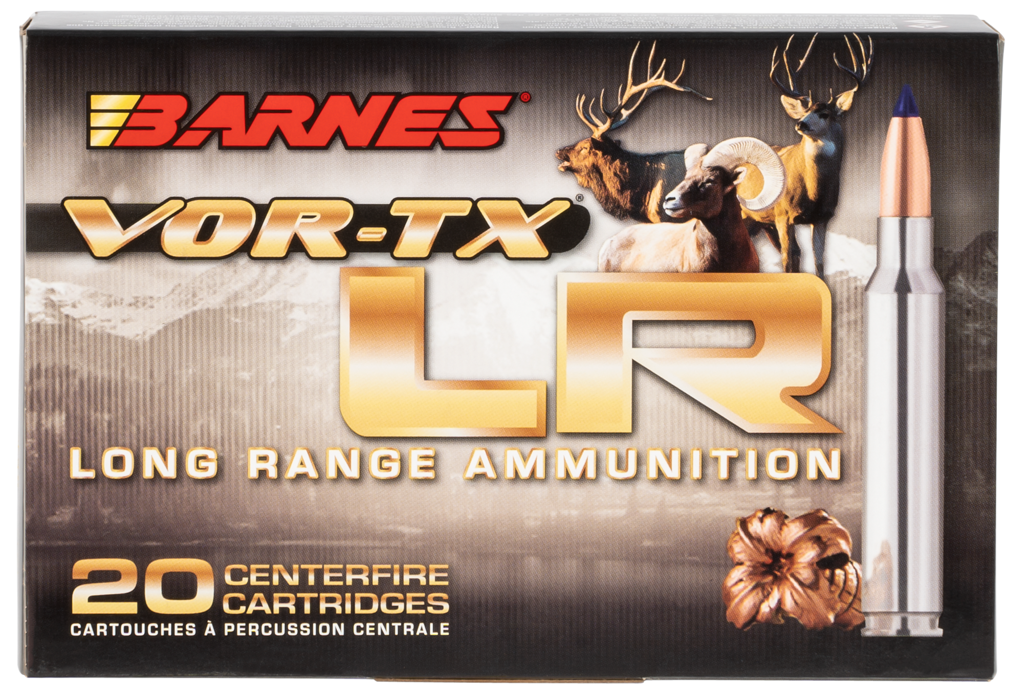 Barnes VOR-TX Long Range Ammunition 7mm Remington Magnum 139 Grain LRX Polymer Tipped Boat Tail Lead-Free 20RD