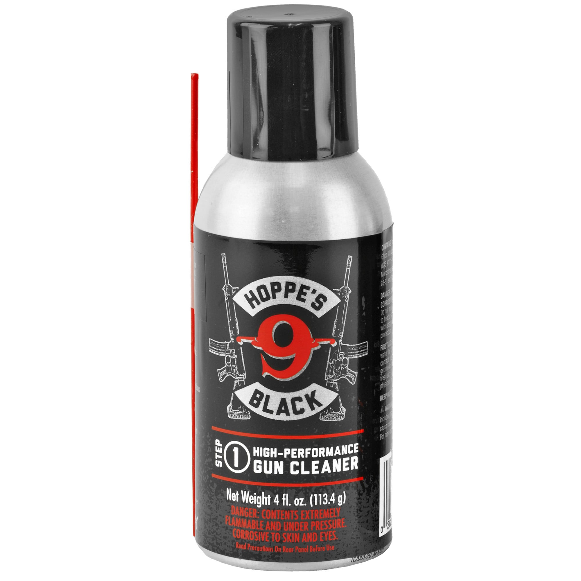 Hoppe's HBC4A Black Gun Cleaner Removes Oil, Grease, Dirt 4 Oz Aerosol Can with Extension Tube