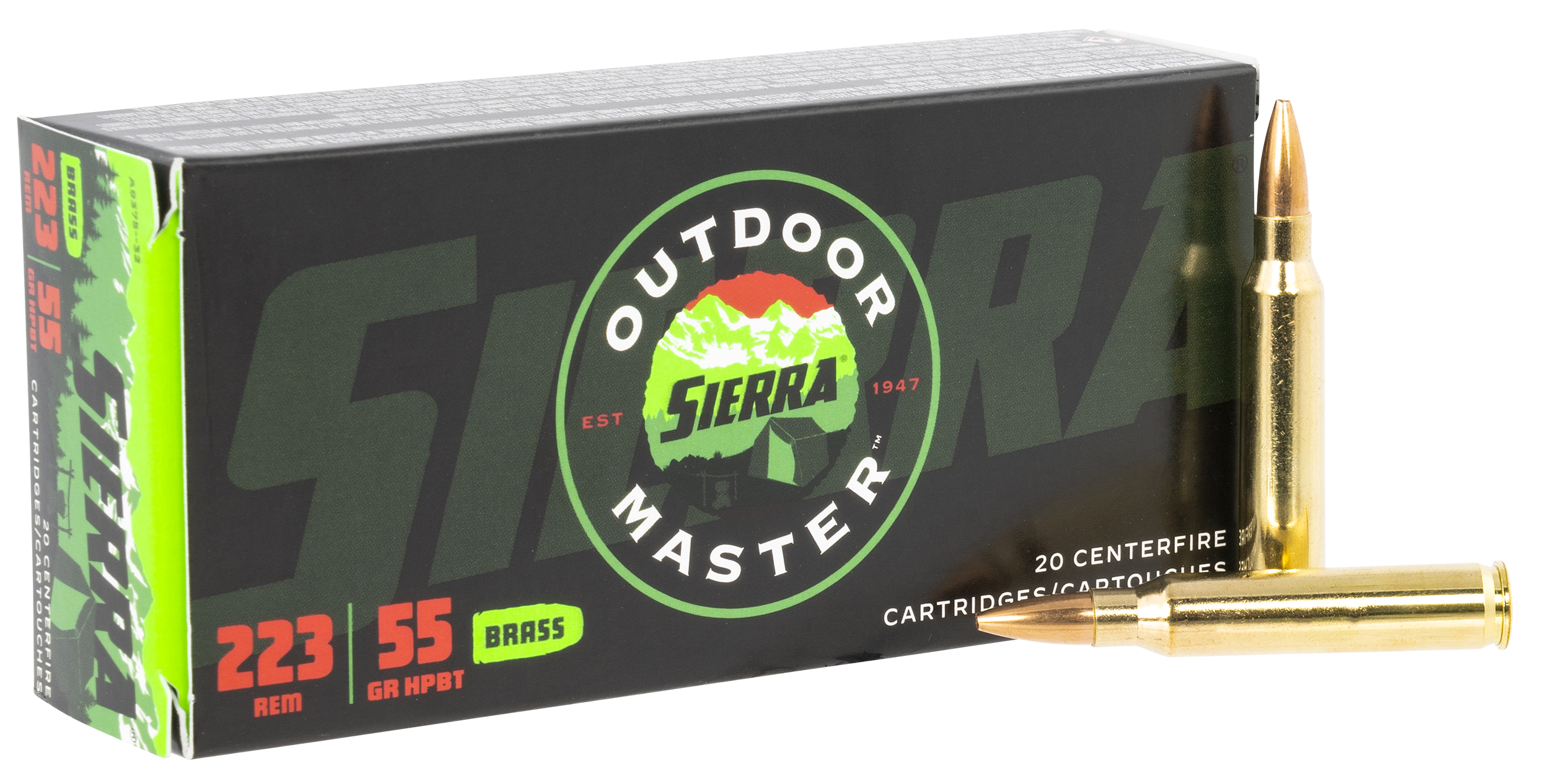 Sierra Outdoor Master Ammunition 223 Remington 55 Grain Jacketed Hollow Point 20RD