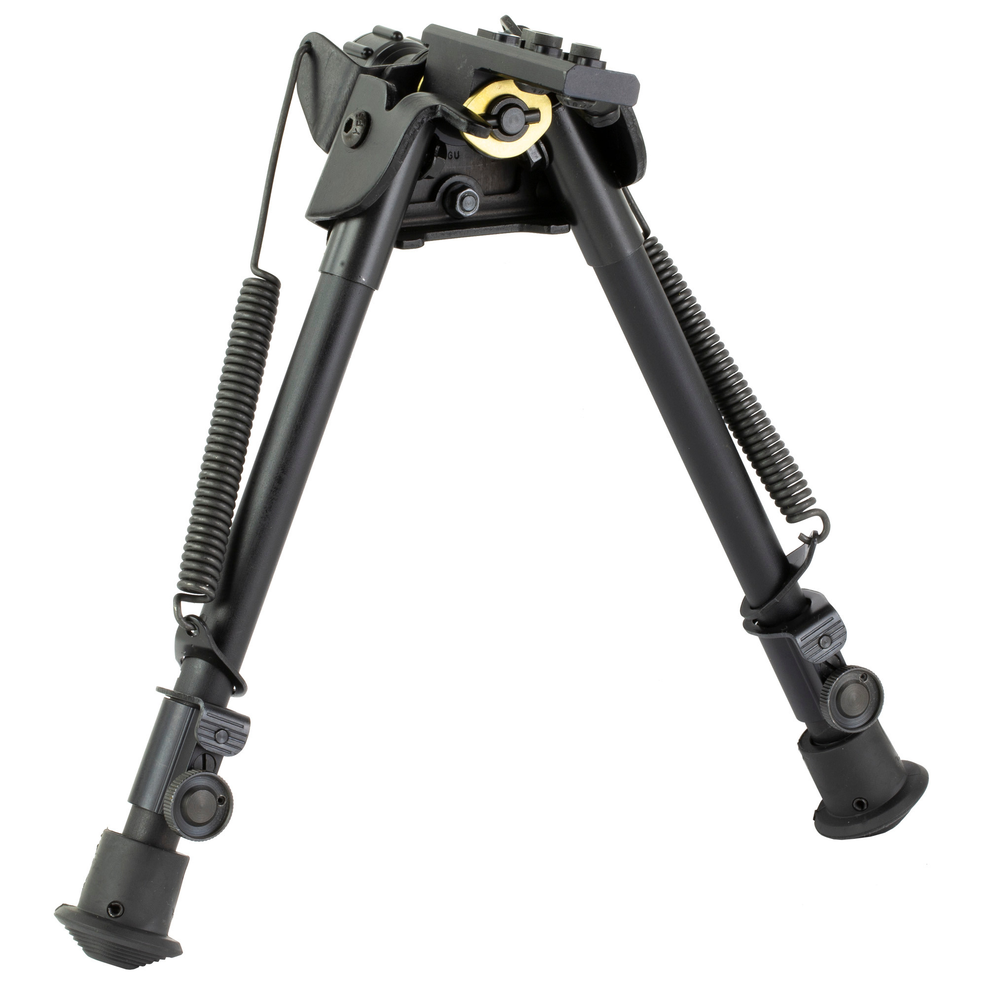 Harris Bipods S-LM-LOK Swivel L M-LOK, 9-13", Black Steel/Aluminum, Rubber Feet