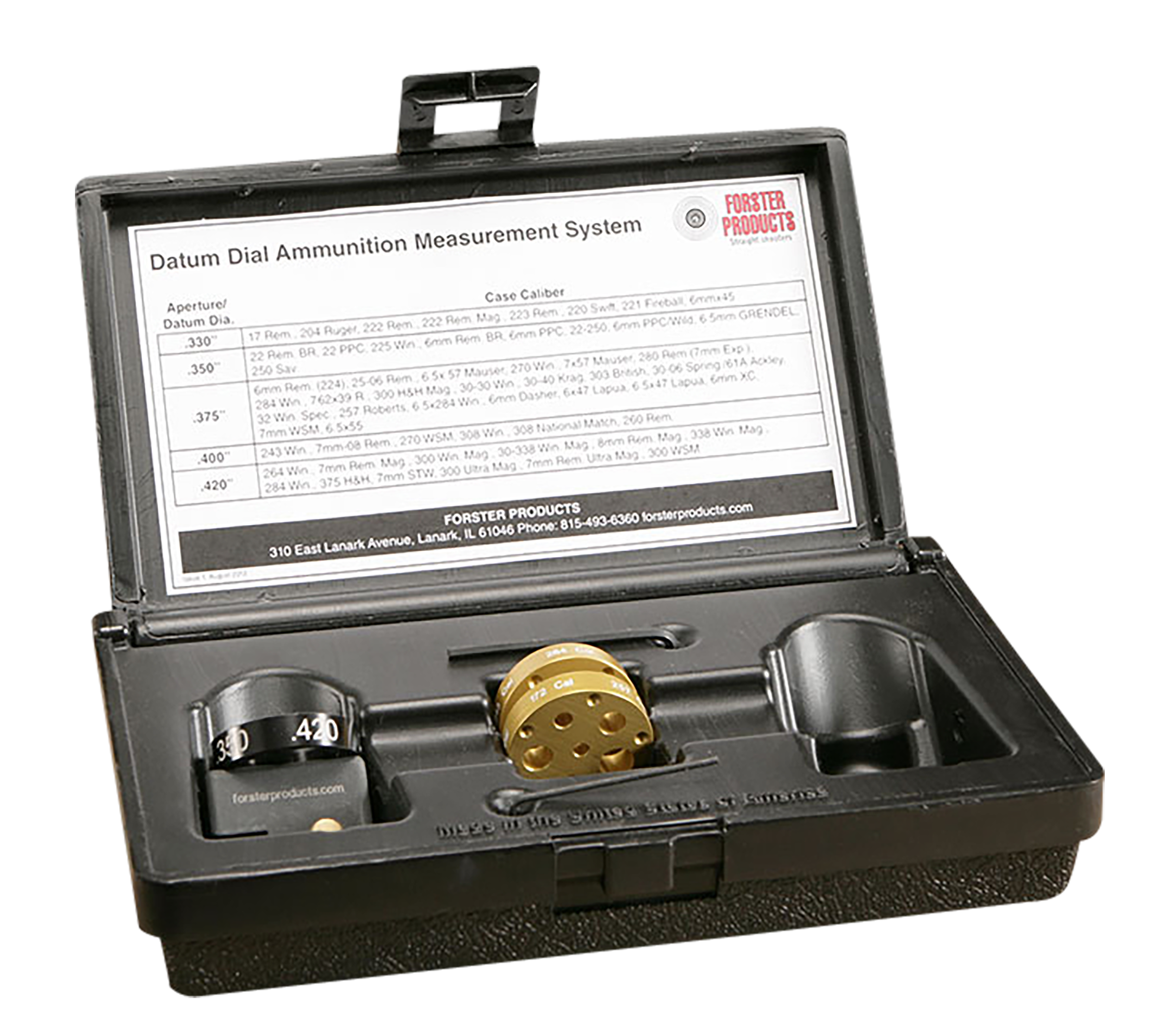 Forster Datum Dial Ammunition Measurement System Complete Kit  in Storage Box