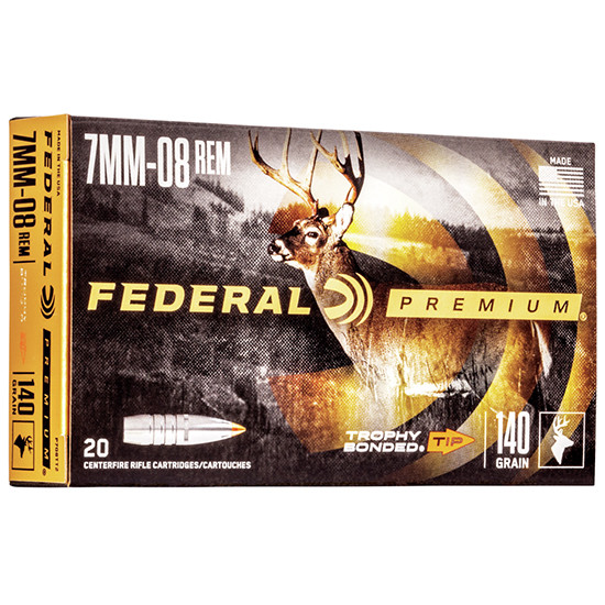 Federal Premium Ammunition 7mm-08 Remington 140 Grain Trophy Bonded Tip 20RD