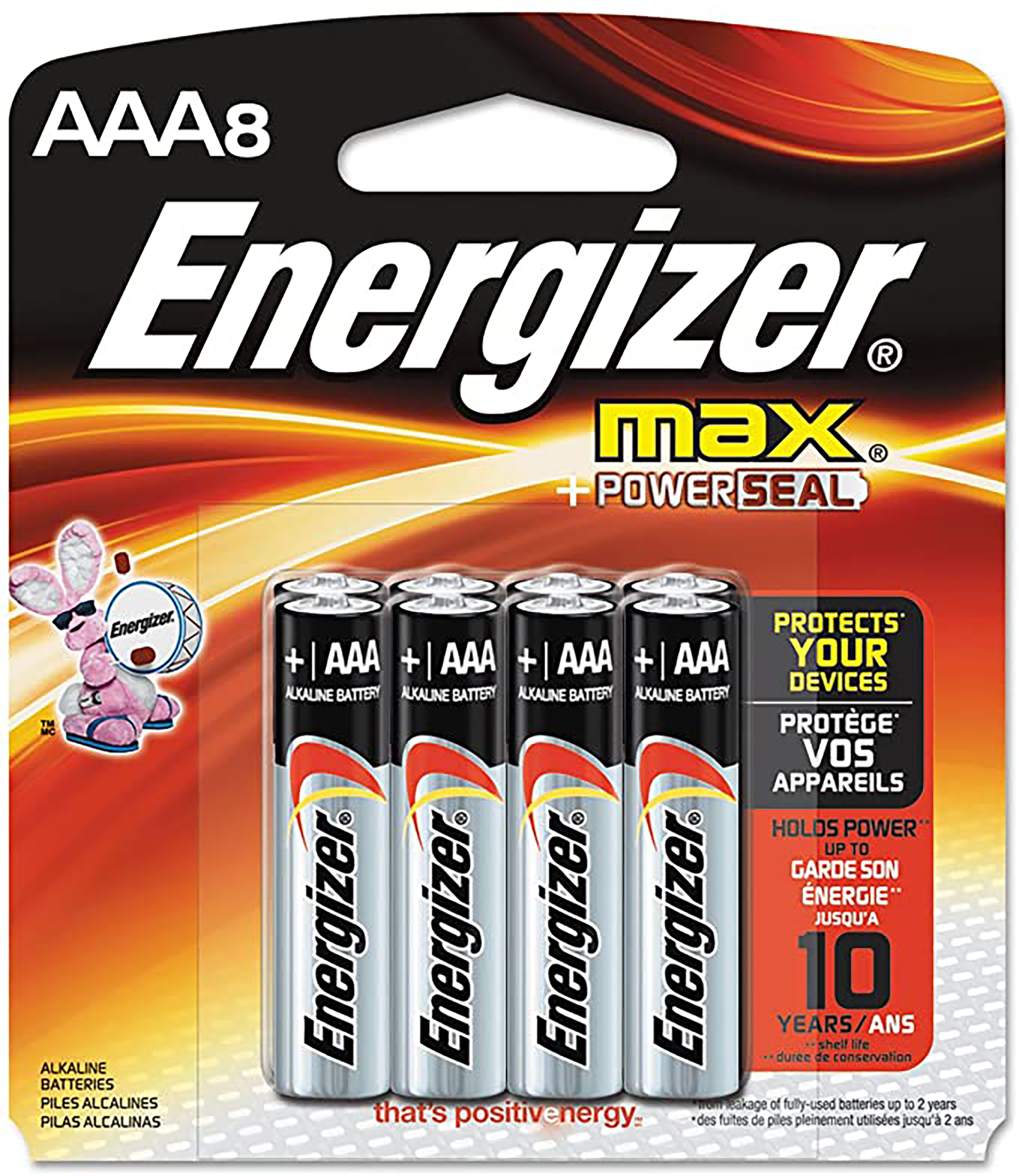 Energizer E92MP8 AAA Max 1.5V Alkaline 8 Per Pkg